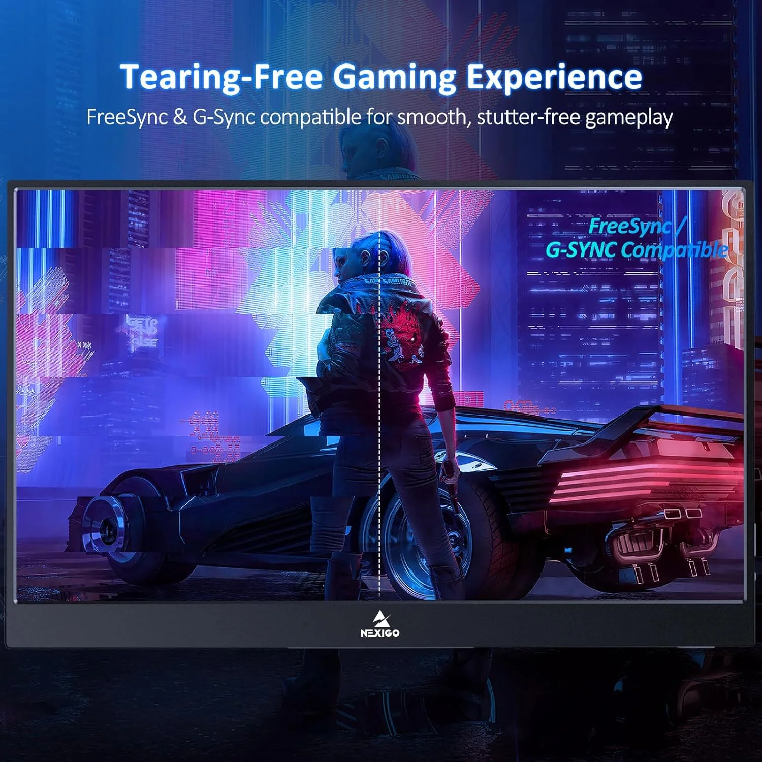 مانیتور قابل حمل 17.3 اینچی NexiGo 300Hz مدل (NG17FGQ-S)، سازگار با FreeSync و G-SYNC، صفحه نمایش FHD IPS مخصوص بازی، دارای بلندگوهای دوگانه و محافظت از چشم با پورت های HDMI/Type C برای لپ تاپ، کامپیوتر، مک و کنسول، دارای پایه داخلی