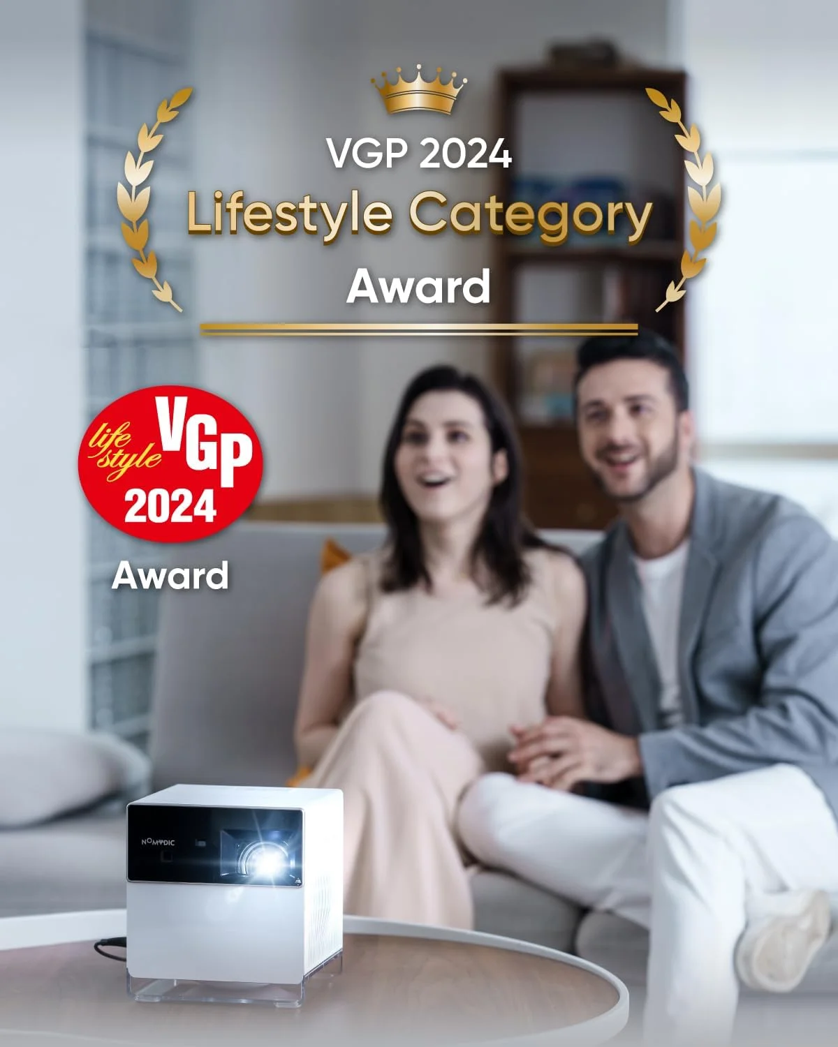 پروژکتور پرتاب کوتاه 4K نومودیک P1000، 2300 انسی لومن با بلندگوی H/K، صفحه نمایش بزرگ 180 اینچی، فوکوس خودکار و کیستون، پروژکتور گیمینگ 4K با تاخیر کم 4.2 میلی‌ثانیه