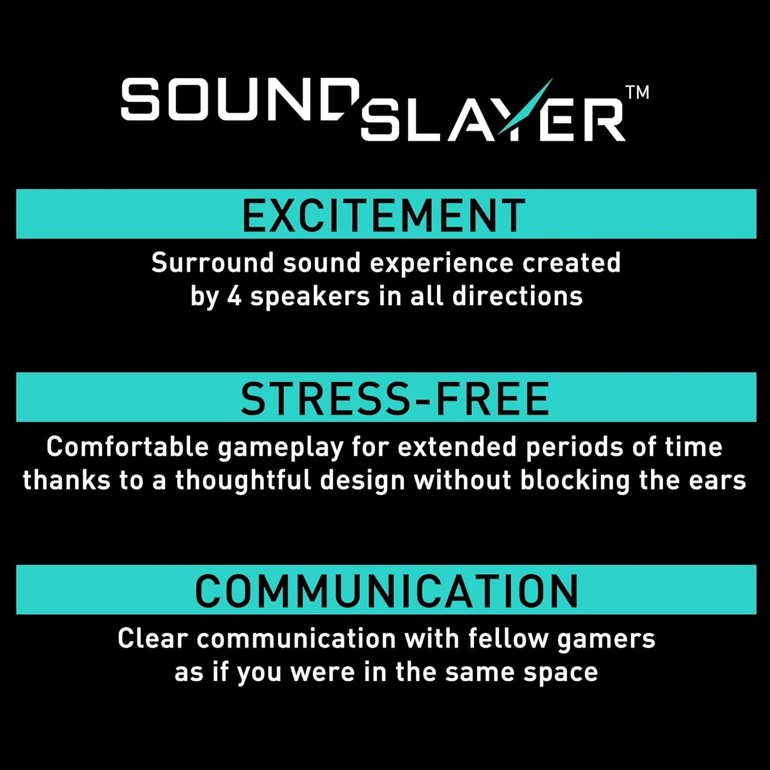 اسپیکر گیمینگ بی سیم قابل حمل پاناسونیک SC-GNW10 SoundSlayer با میکروفون حذف نویز هوش مصنوعی، 2.4 گیگاهرتز، سیستم 4 بلندگو، LED، USB-C، PC/PS4/5/Switch، مشکی