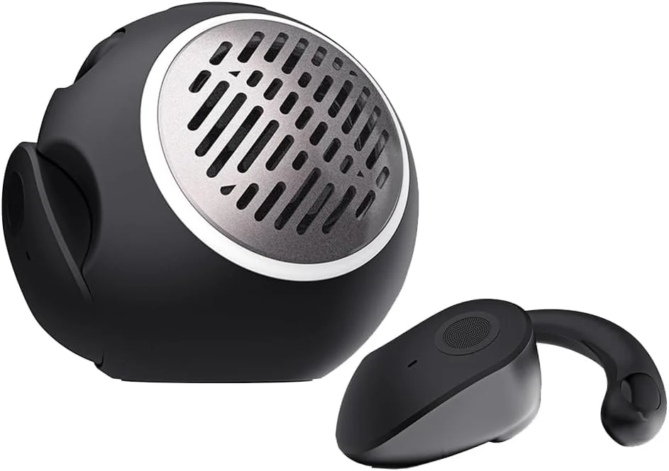 هدفون بلوتوثی NALACAL با میکروفون و قلاب گوشی، هدفون گوش باز، بلوتوث 5.4، ایرباد گوش باز، هدفون 2 در 1 گوش باز و اسپیکر بلوتوثی، مناسب برای تمرین/دویدن (مشکی)