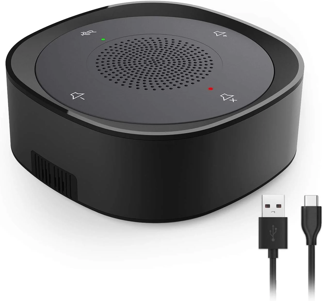 میکروفون و اسپیکر کنفرانس NALACAL، میکروفون اسپیکرفون USB، با دریافت صدای 360 درجه، دکمه های لمسی برای قطع/وصل صدا، استریمینگ، تماس تلفنی اسکایپ، وبینار، مصاحبه