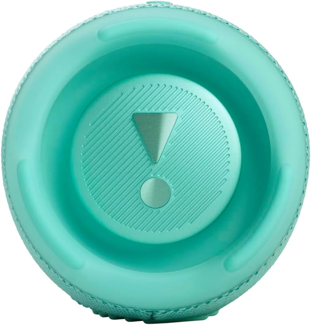 اسپیکر قابل حمل JBL Charge 5، پاوربانک داخلی، صدای قدرتمند JBL Pro، رادیاتورهای باس دوگانه، 20 ساعت پخش، IP67 ضد آب و ضد گرد و غبار، پخش بی سیم، اتصال دوگانه - آبی فیروزه ای، JBLCHARGE5TEAL