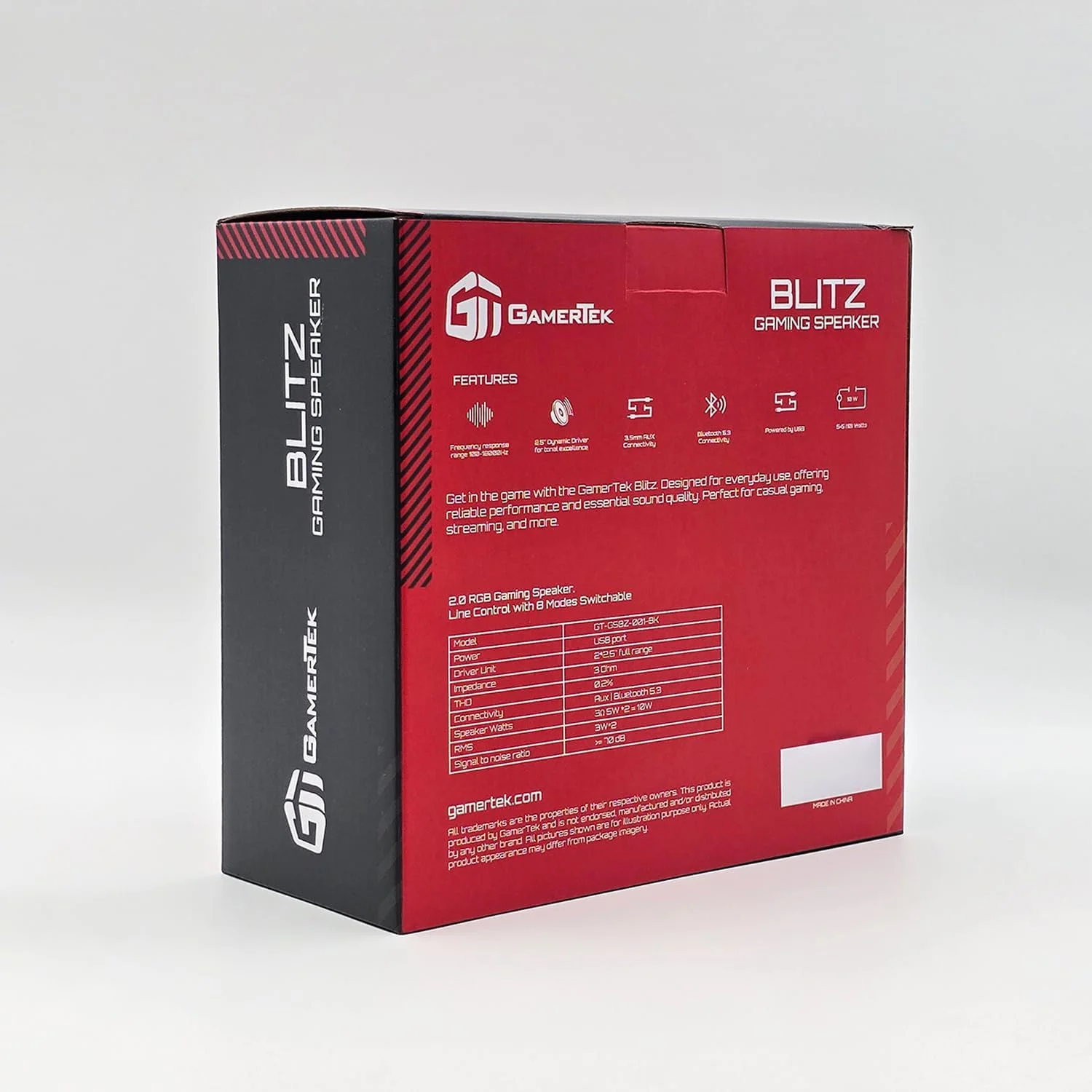 اسپیکر گیمینگ بلیتز – درایورهای دوگانه 2.5 اینچی، بلوتوث 5.3 و AUX، توان خروجی 10 وات RMS – مشکی