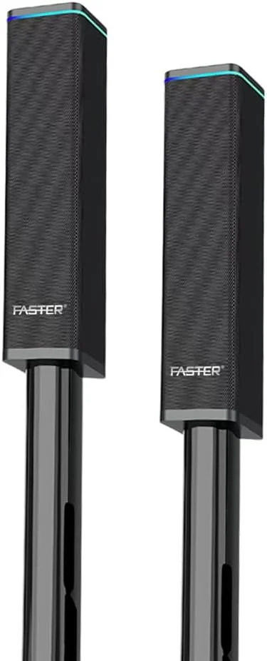 سیستم صوتی 90 واتی Faster XB8000 با ساب ووفر - ووفر 8 اینچی و بلندگوهای ماهواره ای 3 اینچی، سیستم صوتی 2.1 کاناله خانگی، بلوتوث 5.0، USB، AUX، نورهای RGB، کنترل از راه دور برای تلویزیون، تلفن هوشمند، تبلت