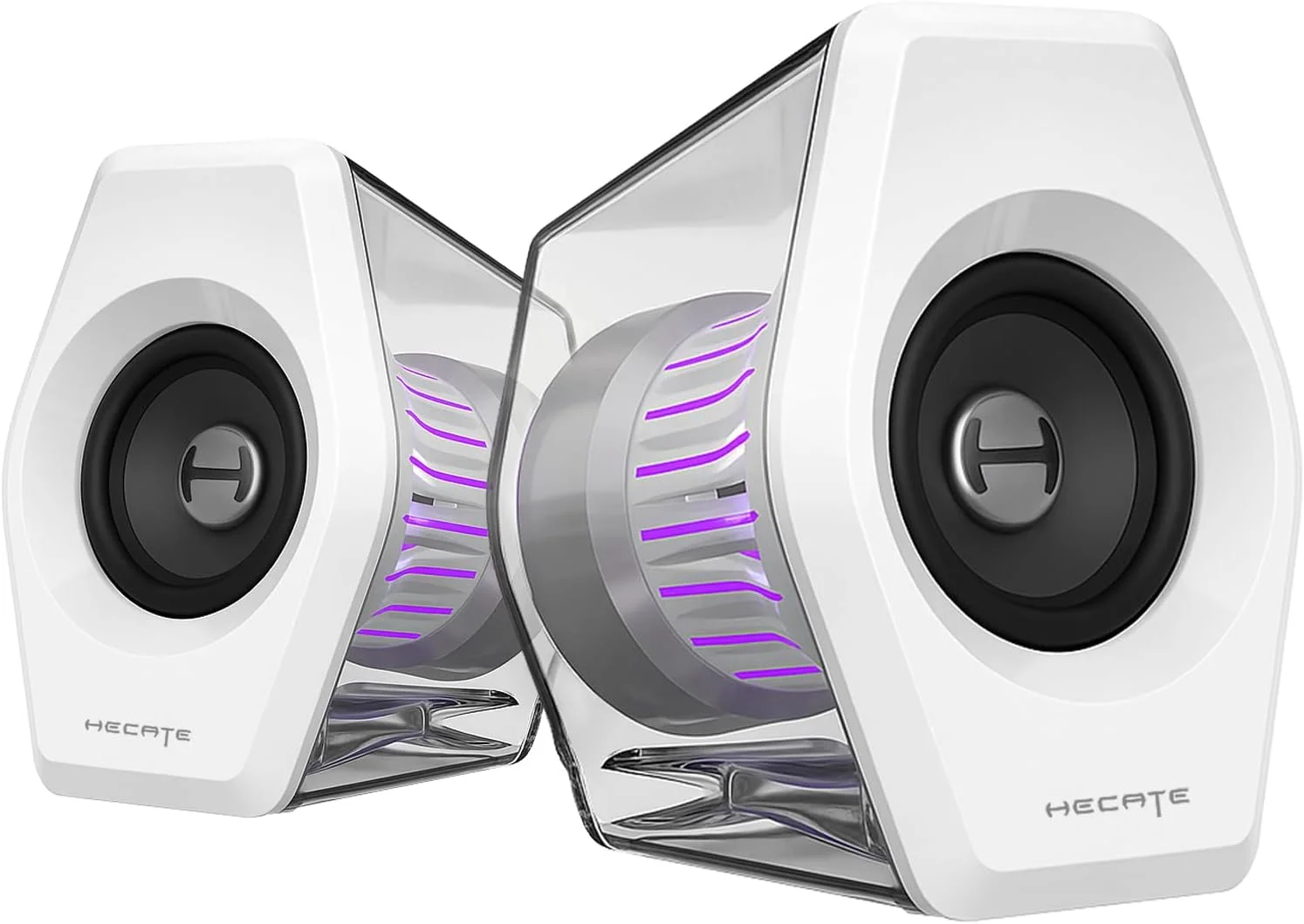 اسپیکرهای گیمینگ رومیزی 2.0 کامپیوتر Edifier G2000 Pro 64W برای لپ تاپ PC مک بوفر بلوتوث USB ورودی های AUX 3.5 میلی متری نور RGB اسپیکرهای چند رسانه ای سفید