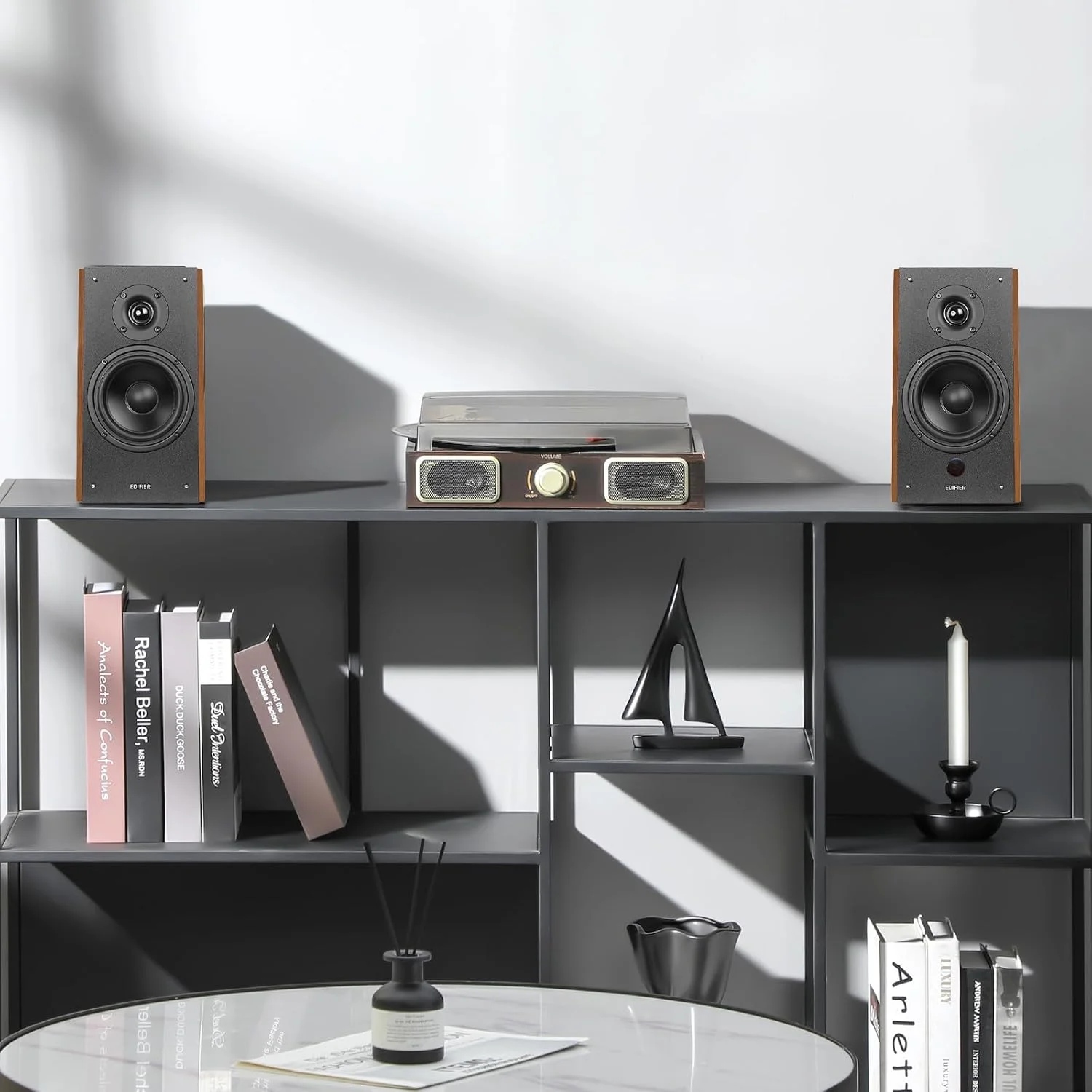 اسپیکرهای بلوتوثی قفسه کتابی اکتیو Edifier R2000DB - ورودی اپتیکال - اسپیکرهای مانیتور استودیویی بی سیم 2.0 میدان نزدیک - 120 وات RMS با ووفر بزرگ 5 اینچی - بلوطی گرم