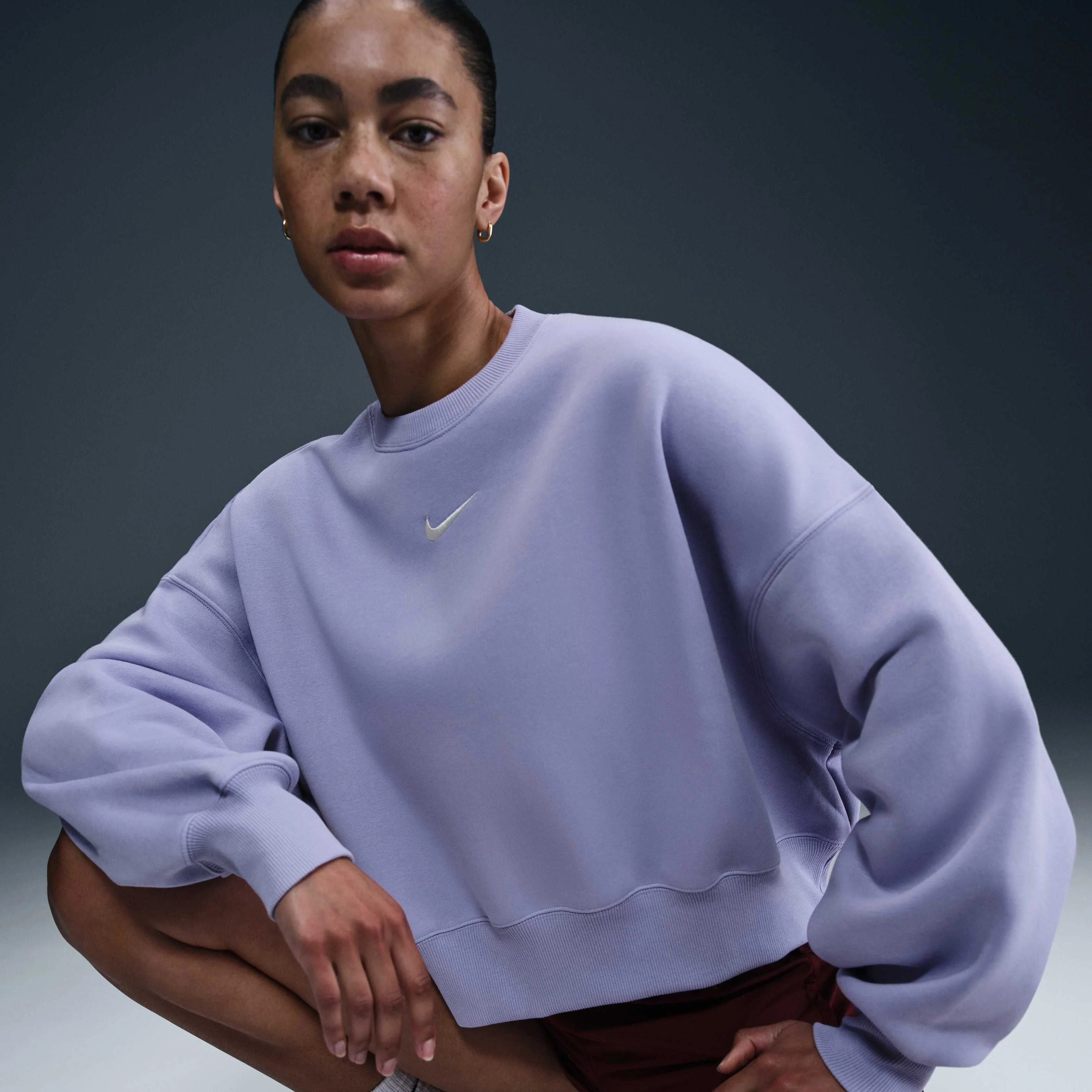 سویشرت زنانه یقه گرد Nike Sportswear Phoenix Fleece با سایز بزرگ