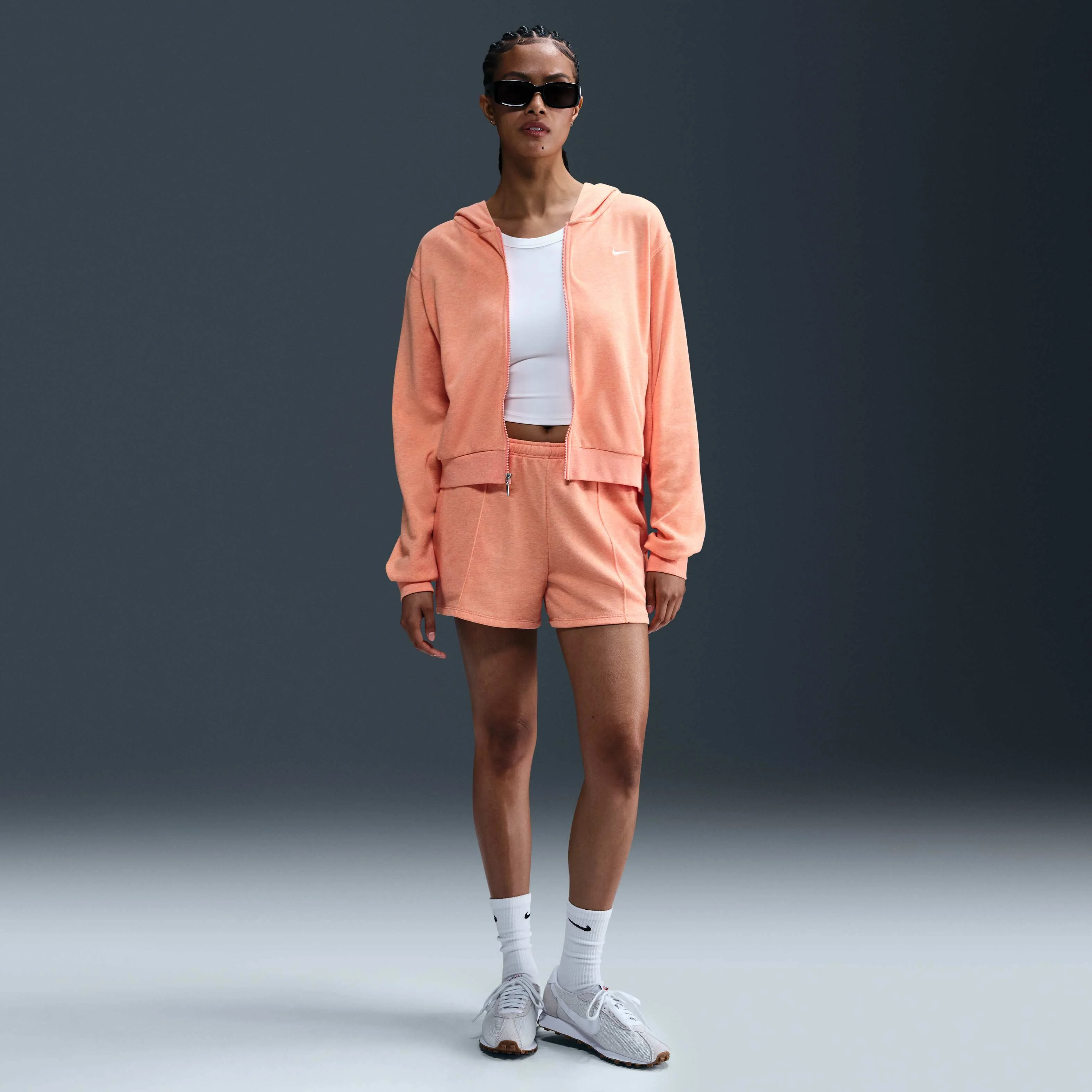 هودی زنانه کلاه دار و زیپ دار نایک Sportswear Chill Terry