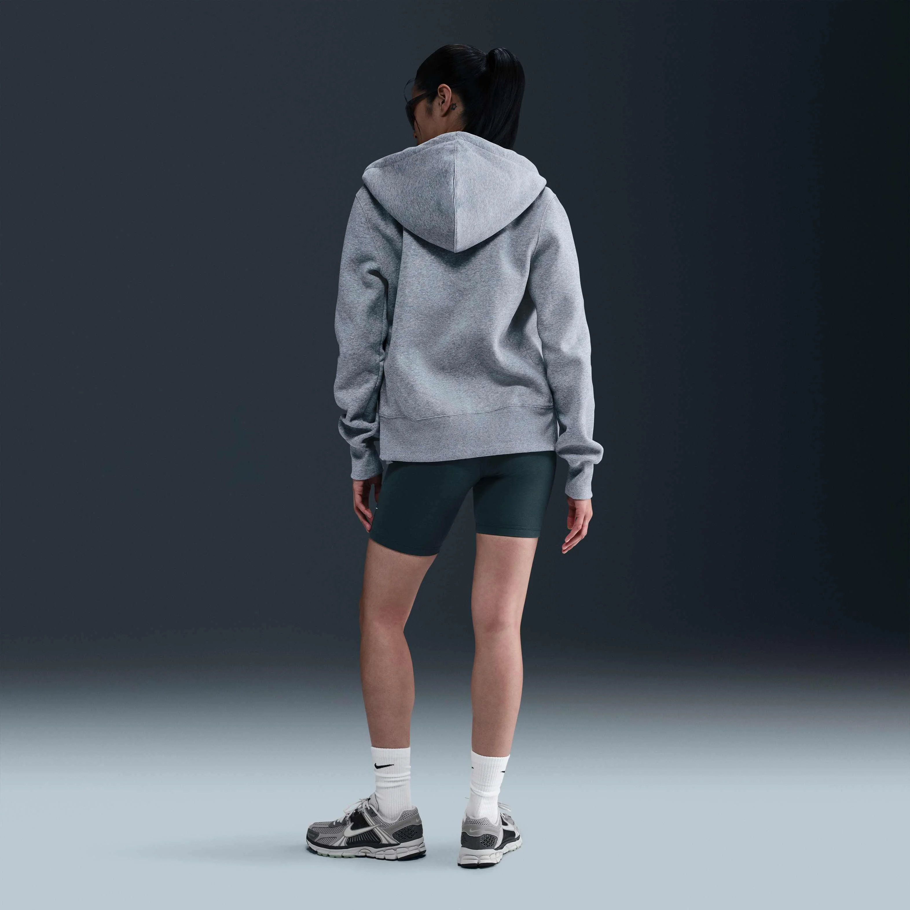 هودی زیپ‌دار زنانه نایکی اسپرتس ویر فونیکس فلیس - طوسی خاکستری تیره/کرم