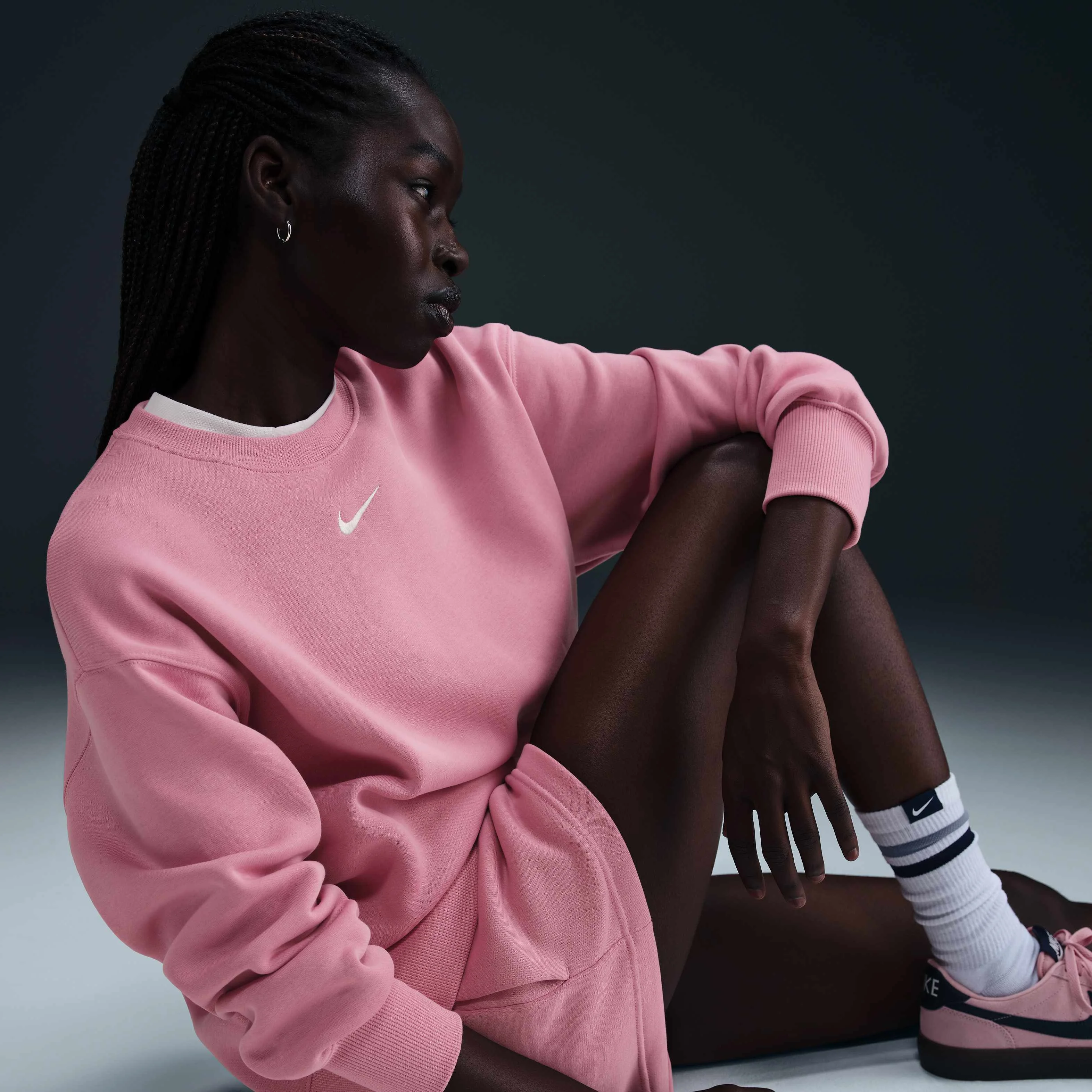 سویشرت زنانه نایک اسپرتسویر فونیکس پشمی با یقه گرد و سایز بزرگ