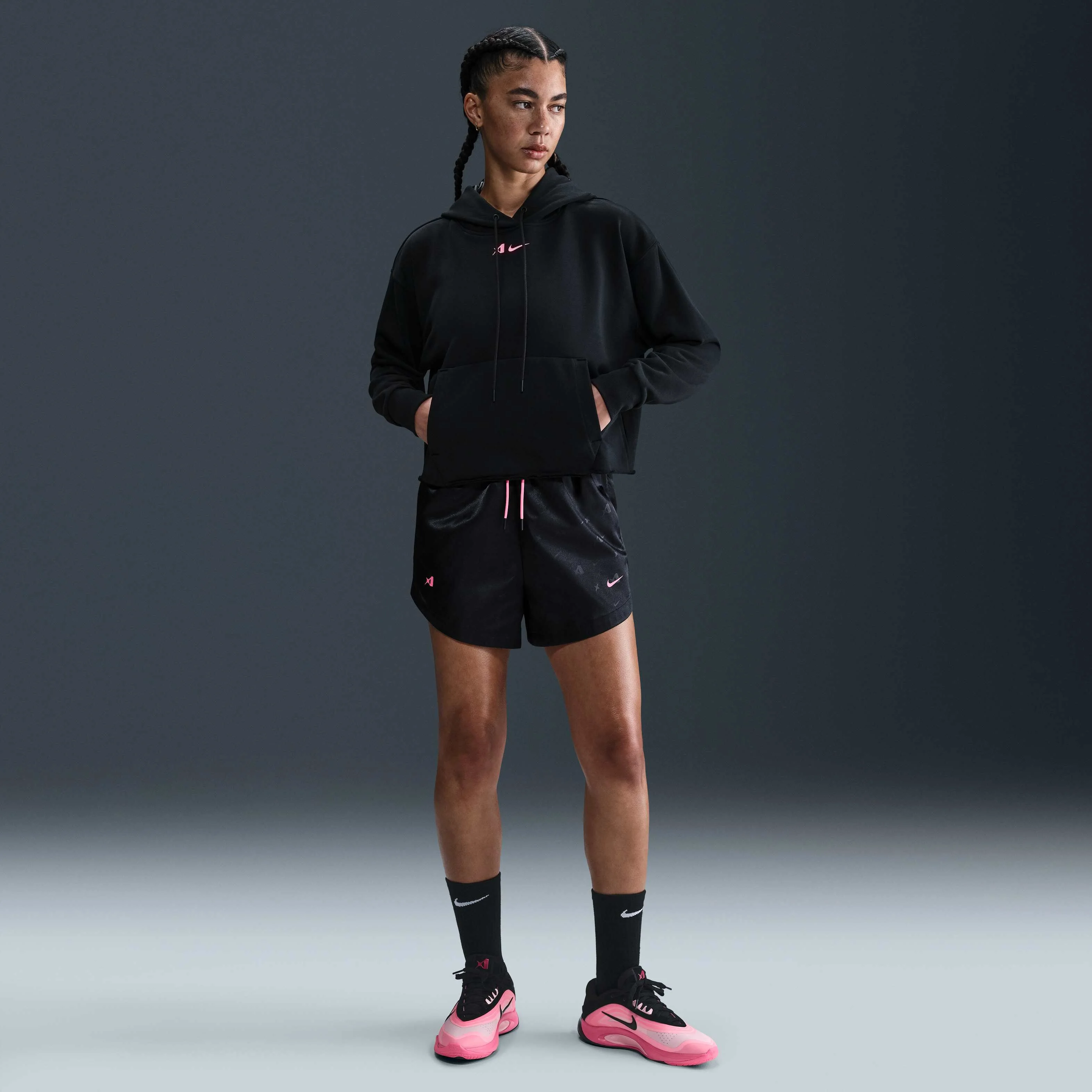 هودی ورزشی زنانه آجا ویلسون با سایز بزرگ و قد کوتاه