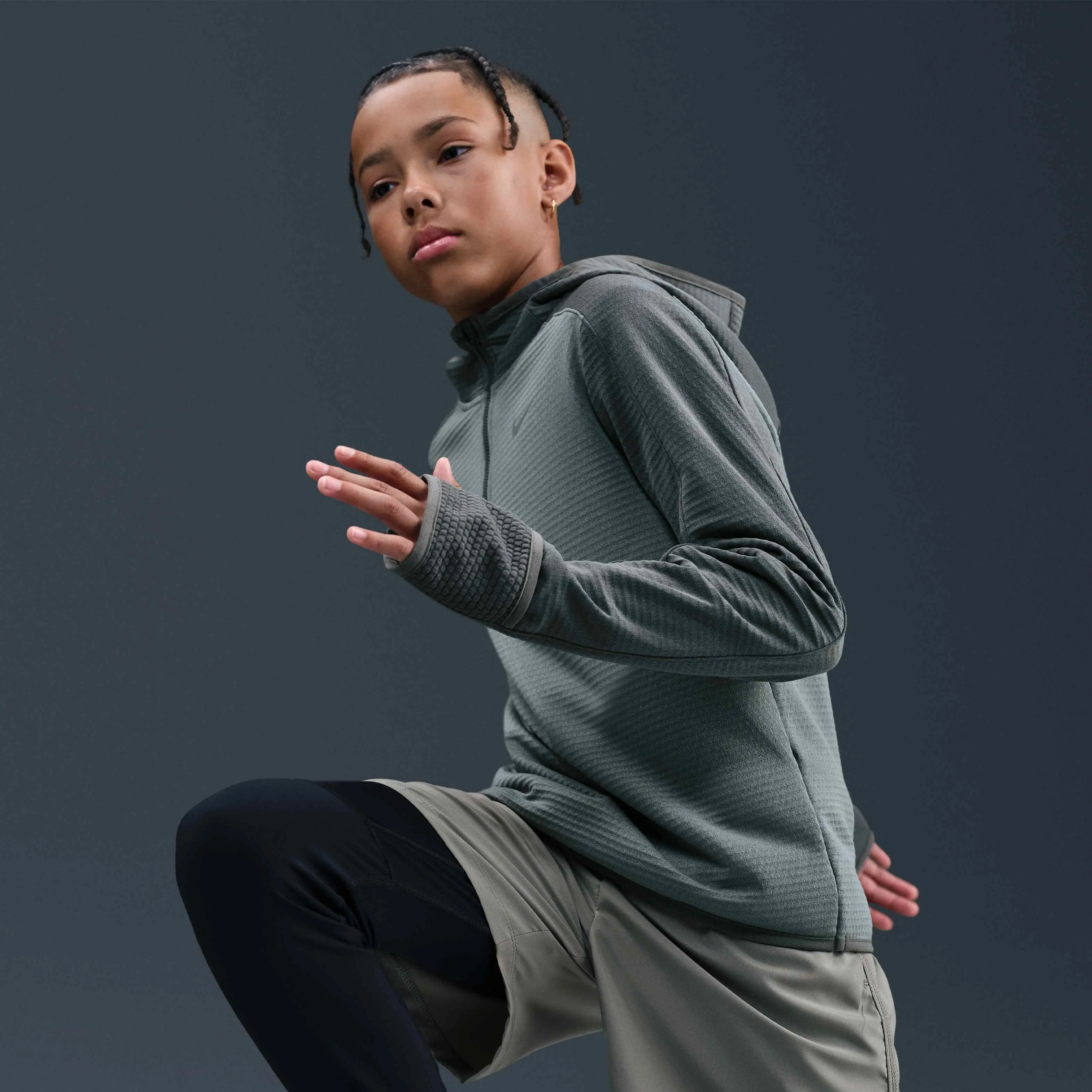 نیم تنه زیپ‌دار یک‌چهارم Therma-FIT بچگانه بزرگتر نایکی