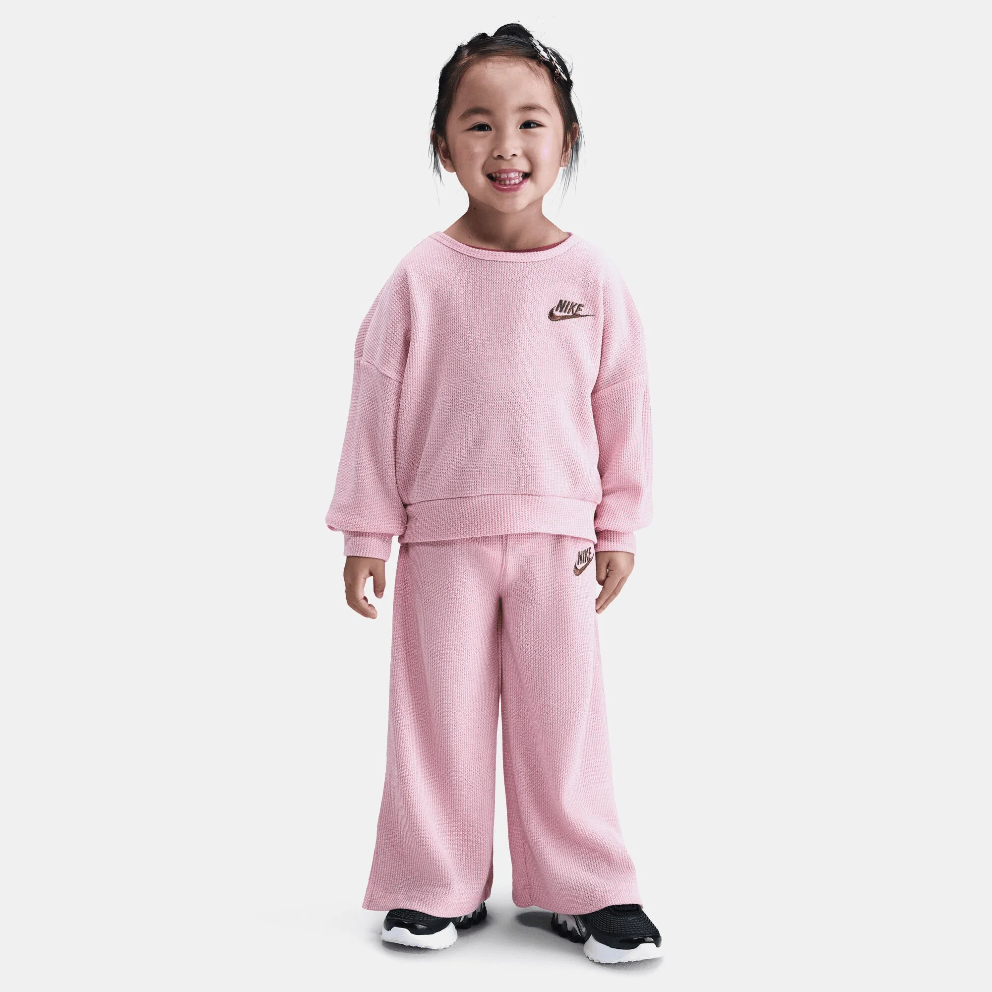 ست دو تکه بافتنی لورکس نایک برای کودکان - صورتی ملایم