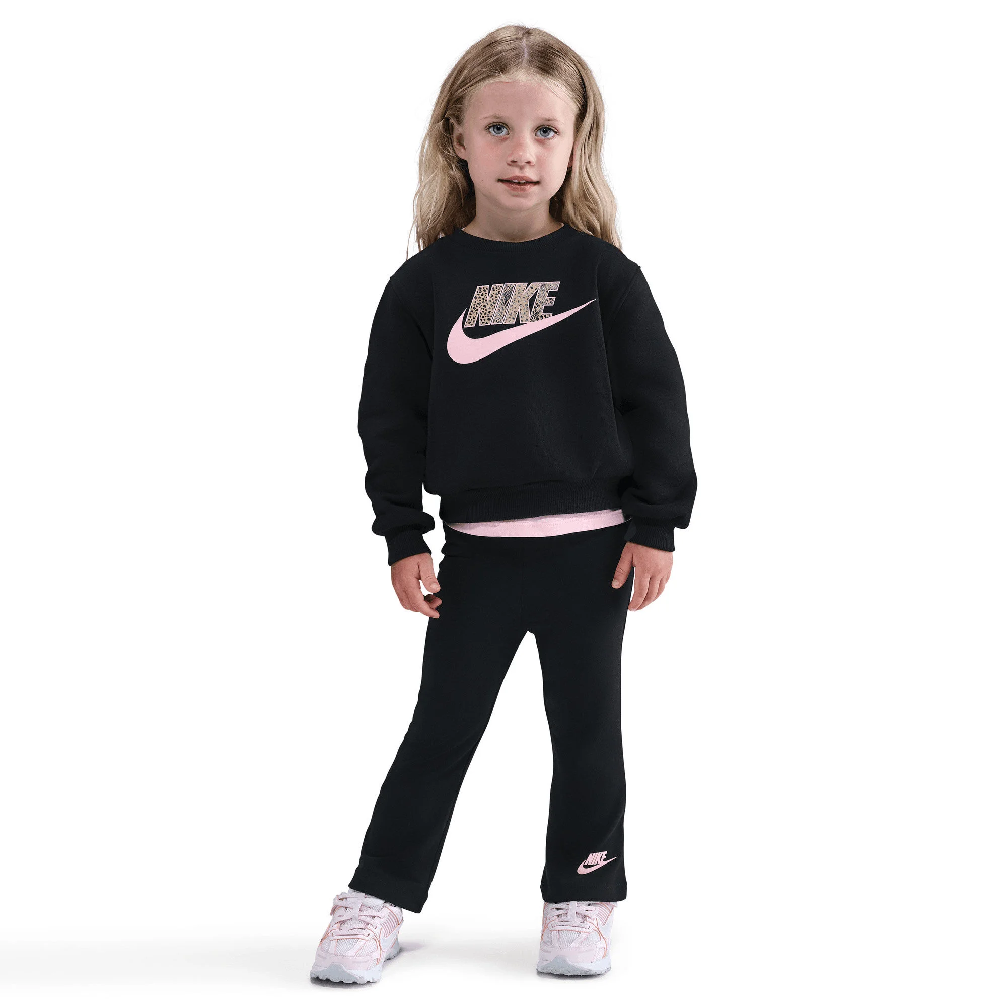 ست لگینگ و بلوز دو تکه نایک Wild Warmth بچگانه با لوگو - مشکی