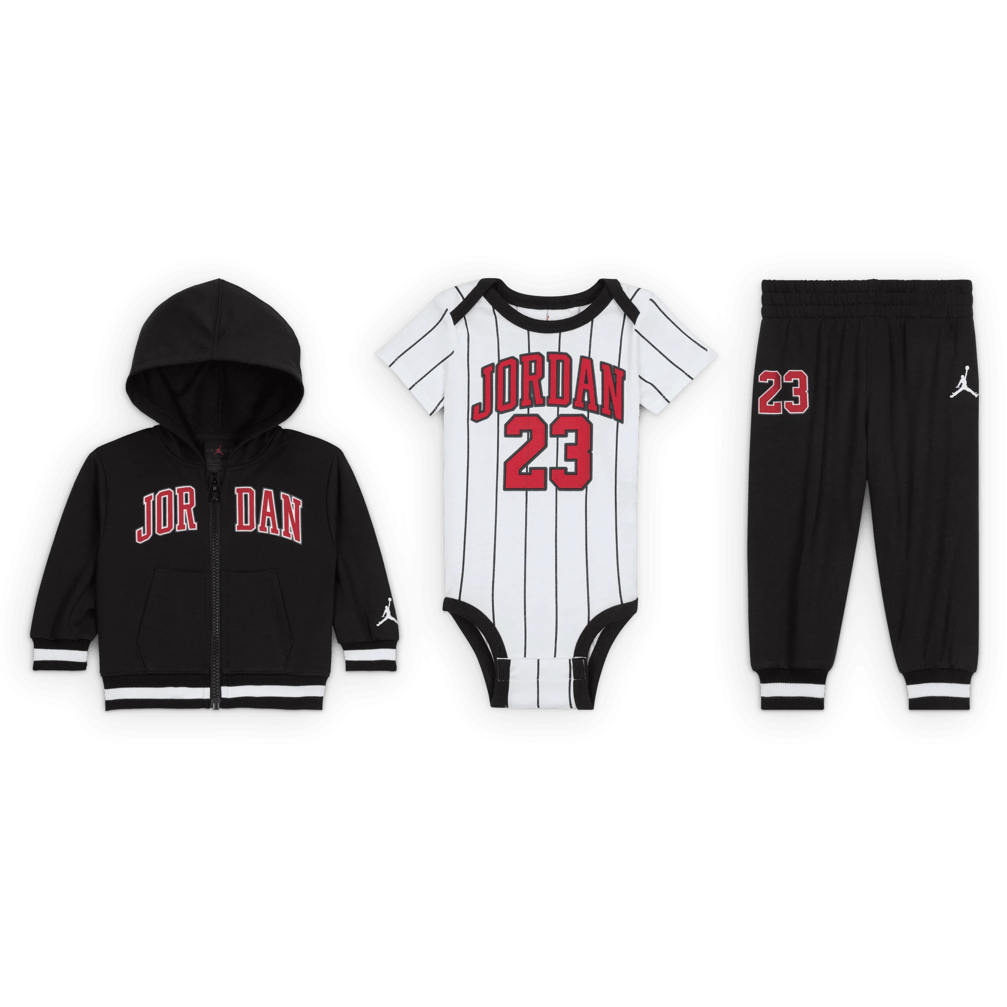 ست هودی زیپ‌دار ۳ تکه جردن بچه (۰-۶ ماه) مدل ۲۳ جرسی