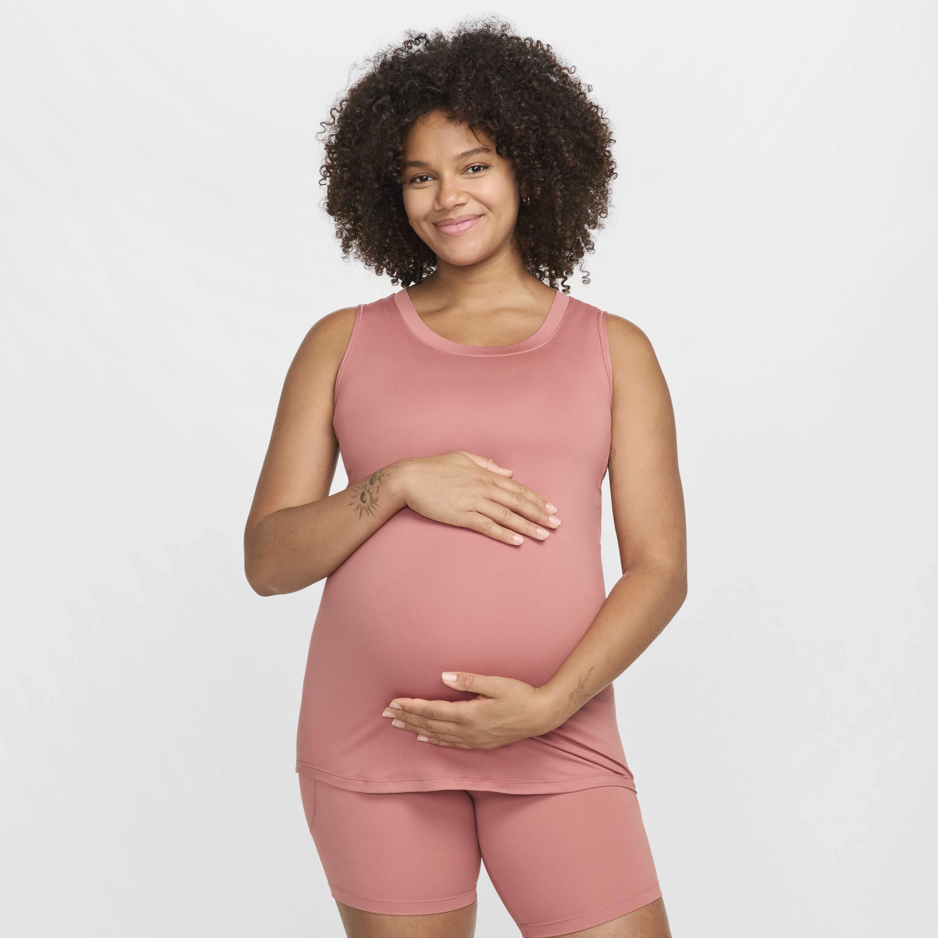 تاپ ورزشی بارداری زنانه نایکی مدل One Dri-FIT با فیت اسلیم - صورتی کنیون