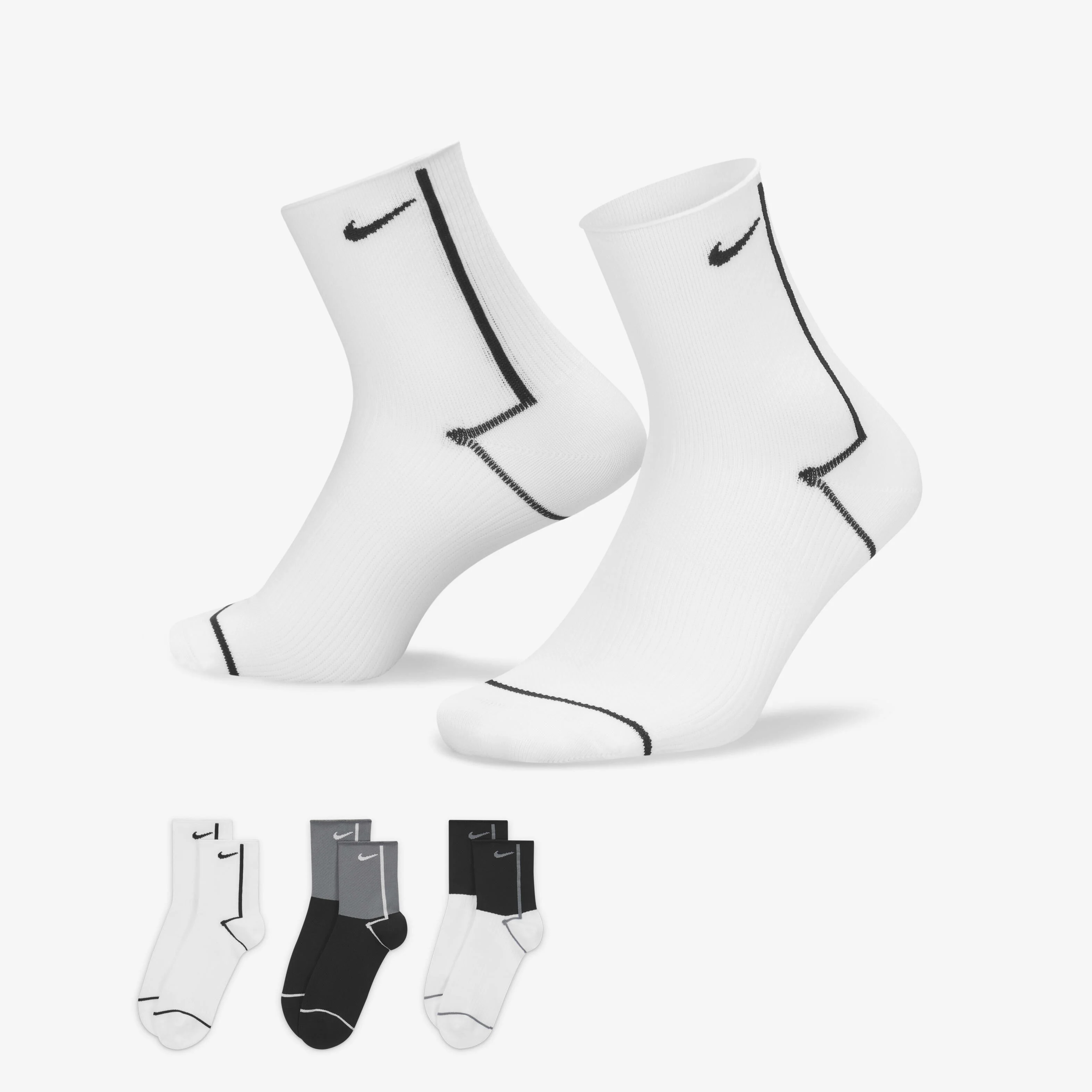 جوراب مچی ورزشی زنانه نایکی Everyday Plus Lightweight (سه جفت)