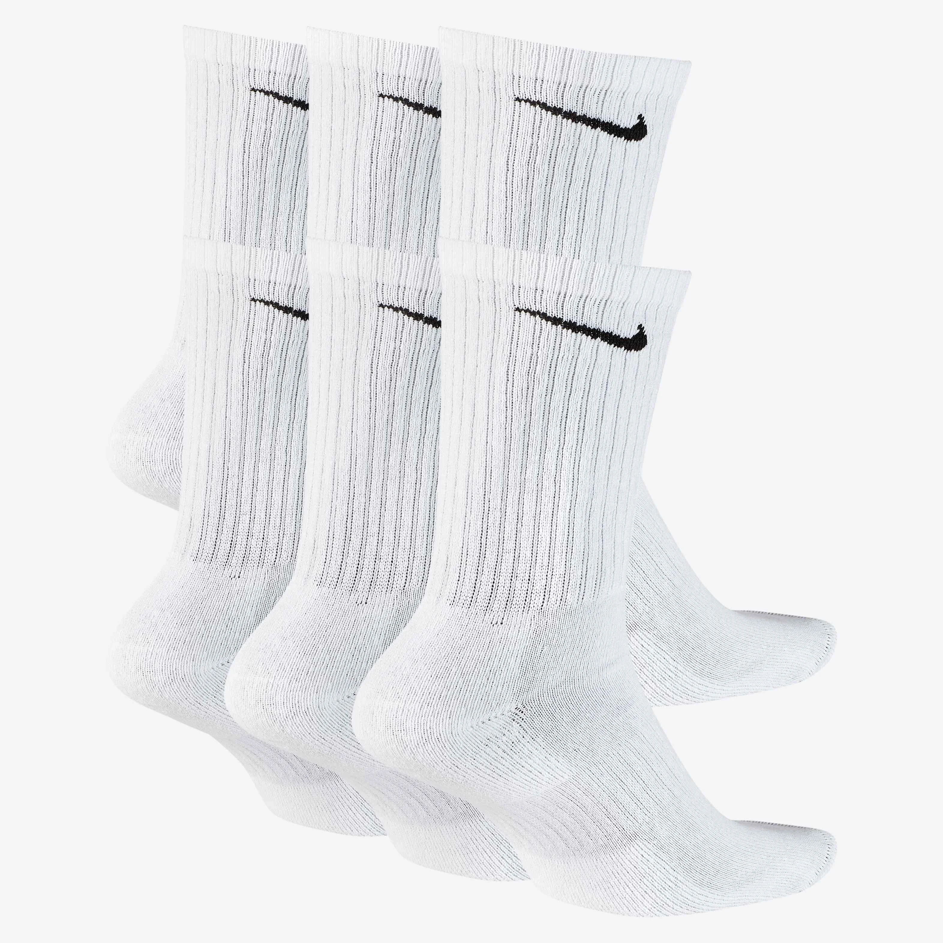 جوراب ورزشی نایکی Everyday Cushioned Training Crew (شش جفت) - سفید/مشکی