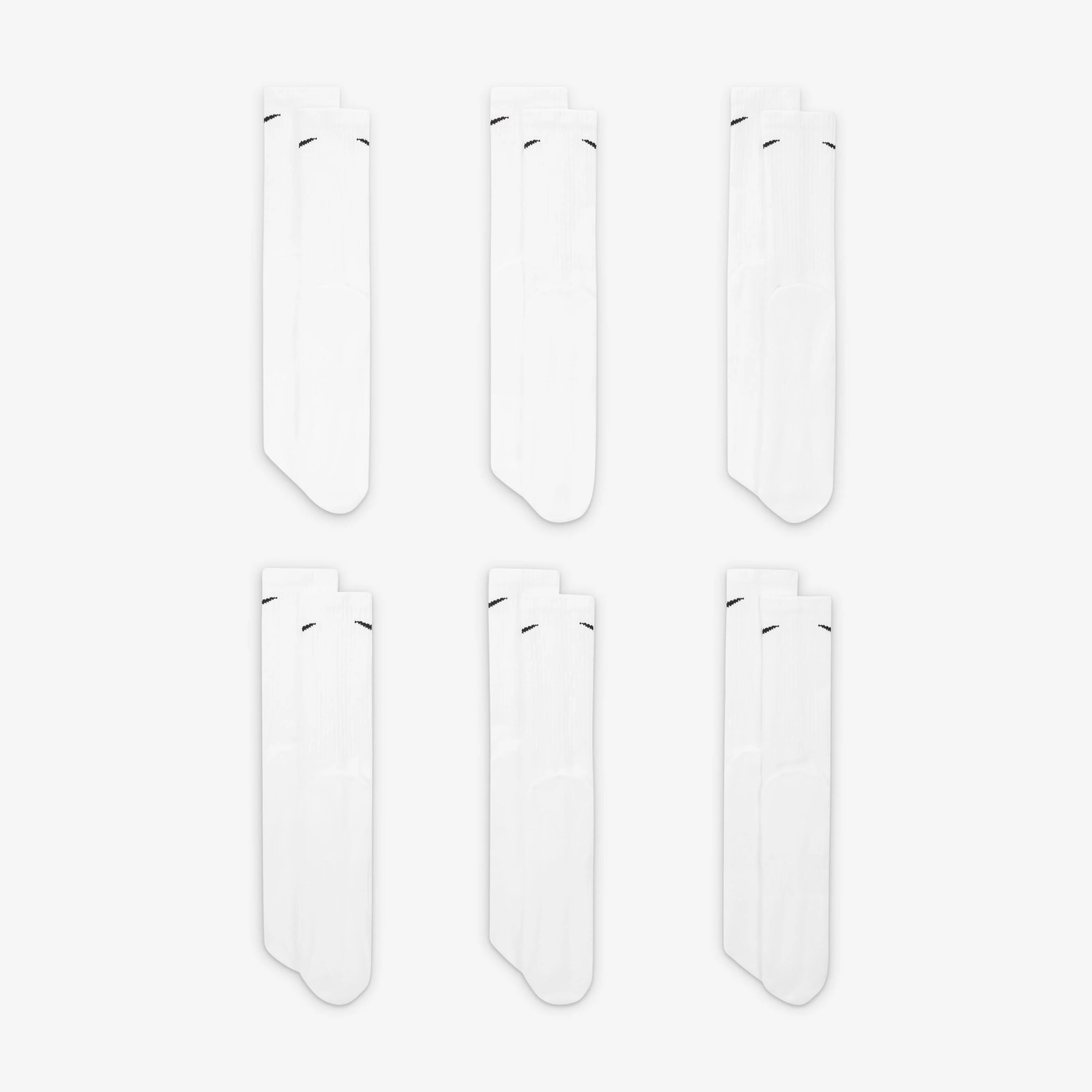 جوراب ورزشی نایکی Everyday Cushioned Training Crew (شش جفت) - سفید/مشکی