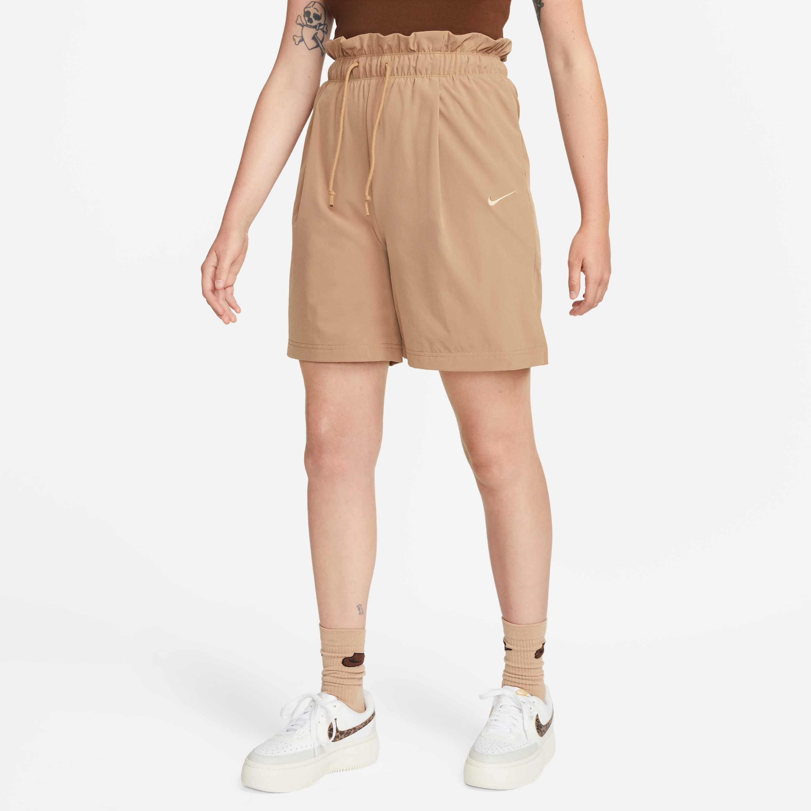 شورت زنانه با فاق بلند بافت نایکی اسپرتسویر اوری دی مدرن