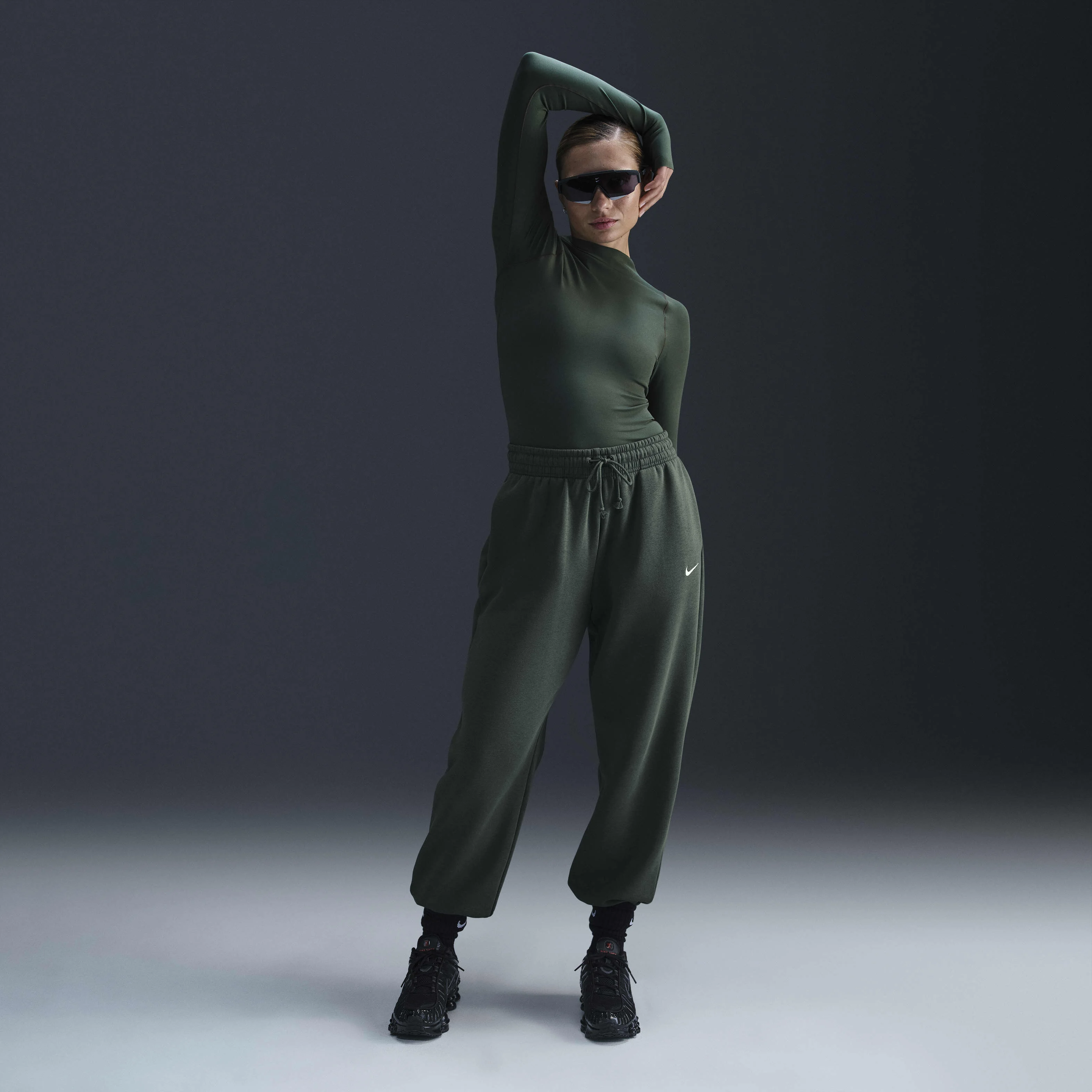 شلوار ورزشی زنانه Nike Sportswear Phoenix Fleece کمر بلند و سایز بزرگ