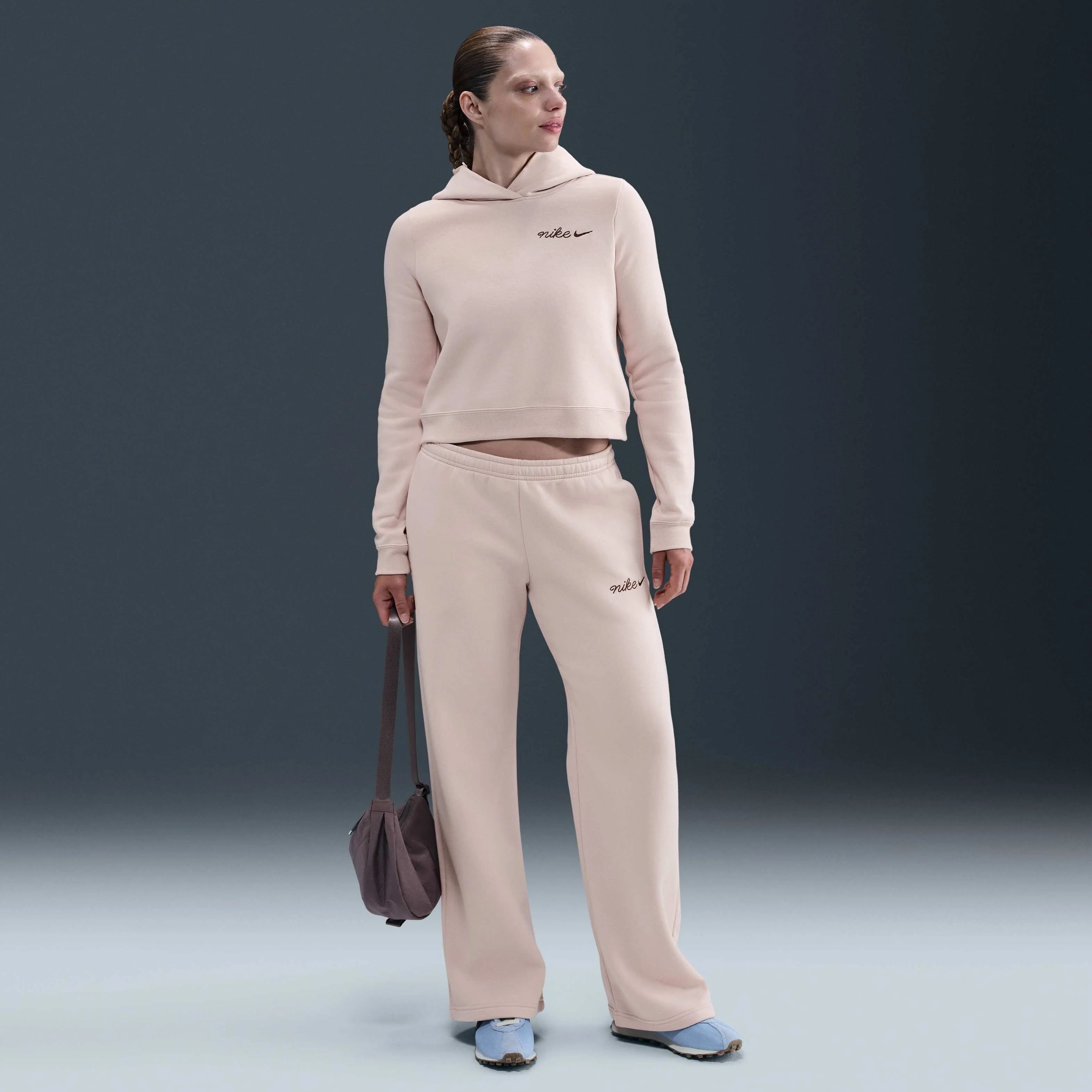 هودی کوتاه زنانه نایکی اسپرتسویر فونیکس فلیس - قرمز سیلت