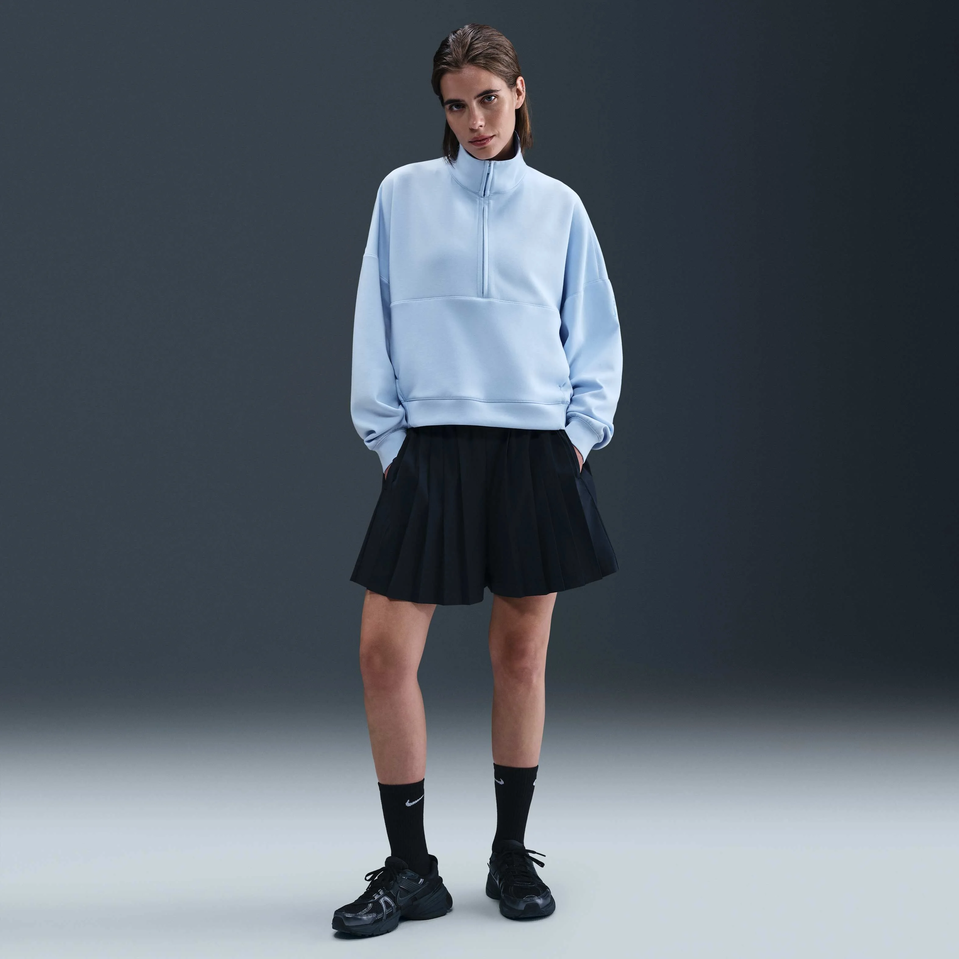 نیمزیپ ورزشی زنانه نایکی Dri-FIT مدل 24.7 ImpossiblySoft - آبی آسمانی/آبی روشن نیمزیپ ورزشی زنانه نایکی Dri-FIT مدل 24.7 ImpossiblySoft - آبی آسمانی/آبی روشن