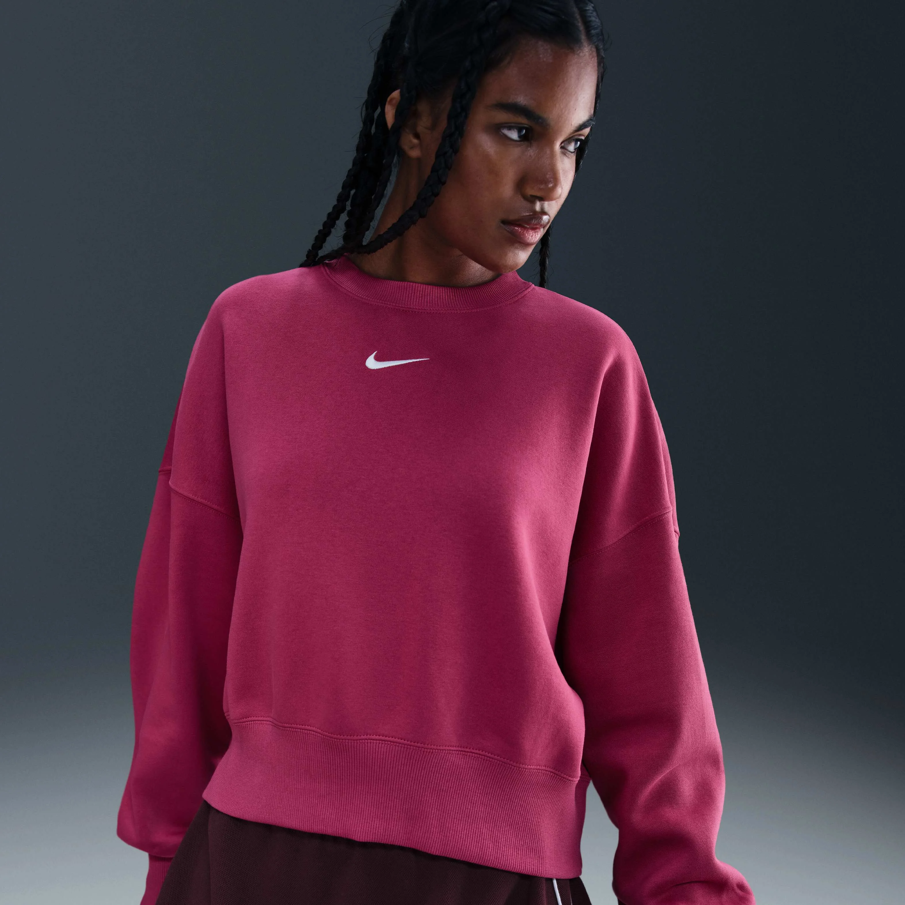 سویشرت زنانه یقه گرد Nike Sportswear Phoenix Fleece با سایز بزرگ