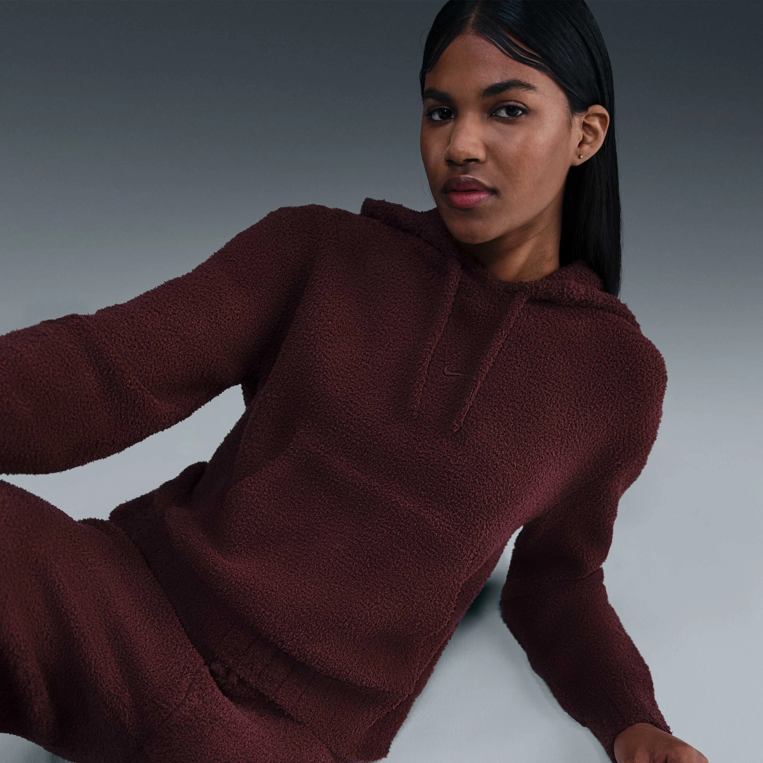 هودی بافتنی آزاد زنانه نایکی اسپرتس ویر فینیکس کوزی بوکله