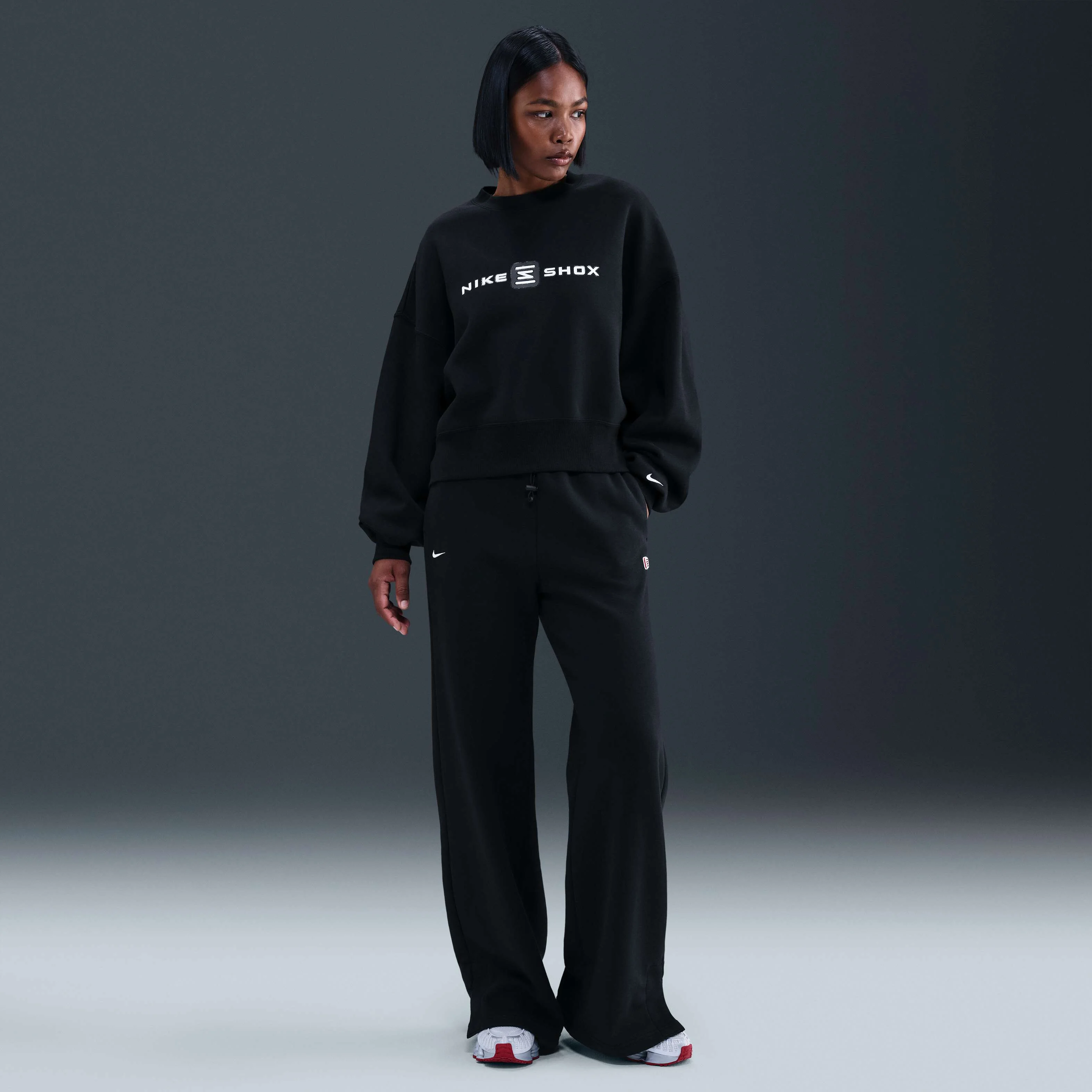 سویشرت زنانه یقه گرد بزرگ Nike Sportswear Phoenix Fleece Shox