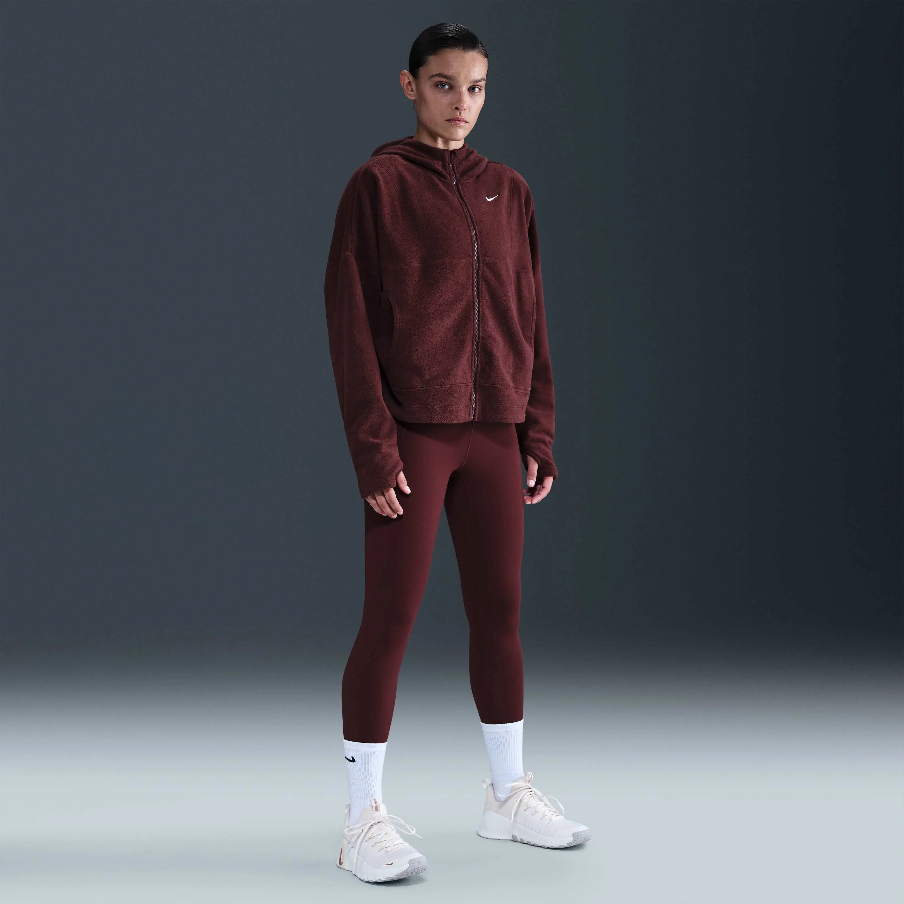 نیم تنه زیپ دار کامل زنانه نایک وان Therma-FIT