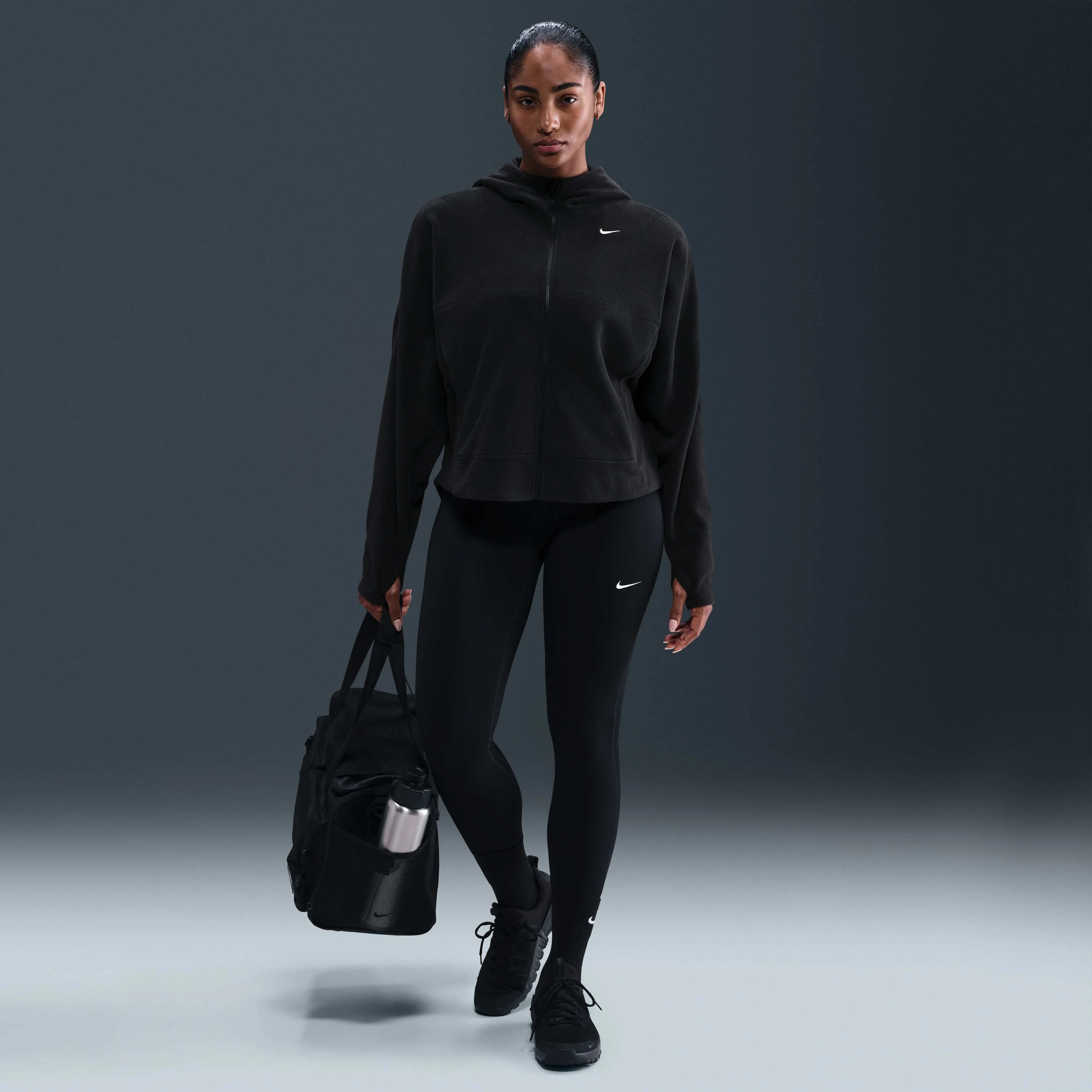 تاپ ورزشی زنانه نایکی مدل One Therma-FIT با زیپ کامل