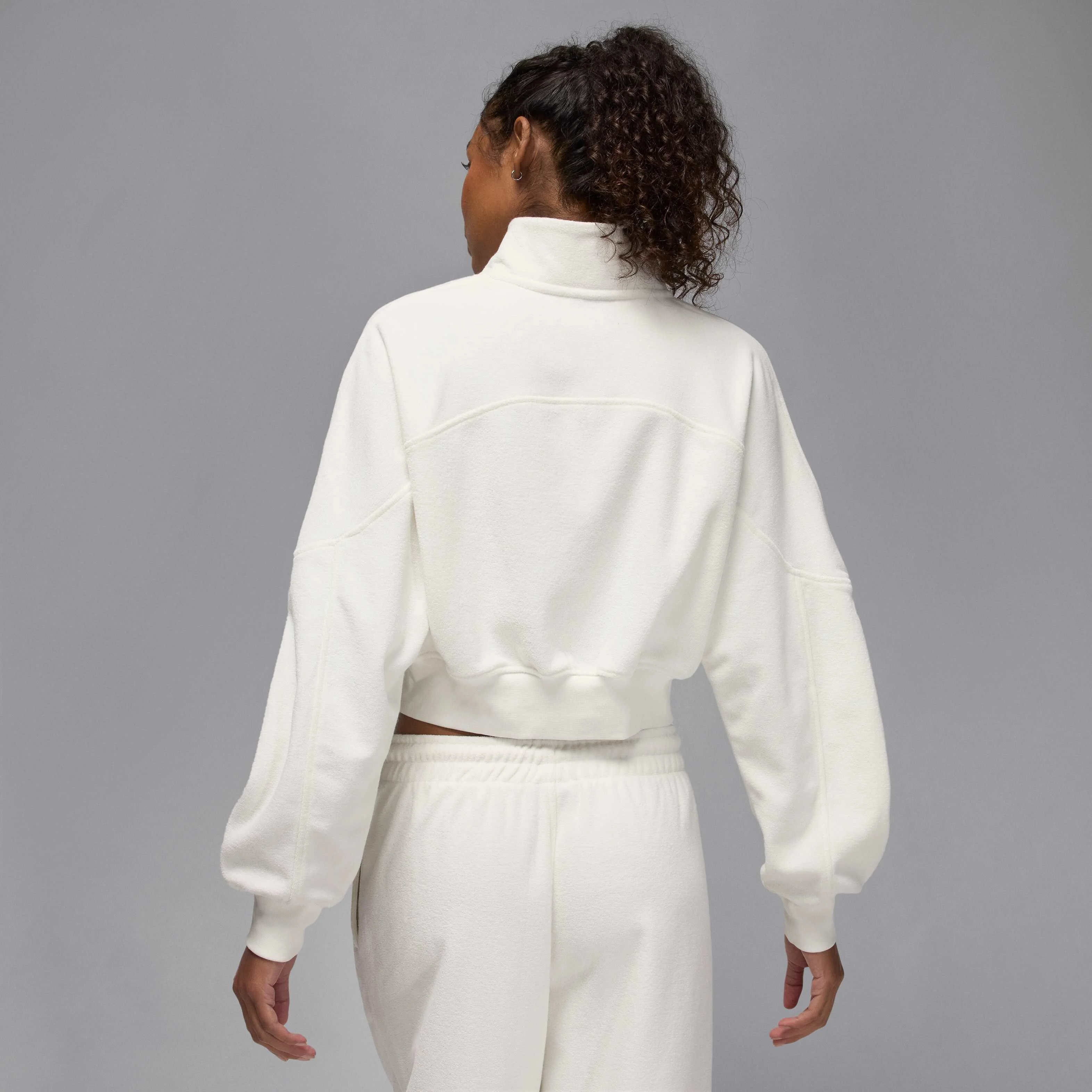 نیم تنه زیپ دار زنانه جردن Flight Fleece - رنگ کرم نیم تنه زیپ دار زنانه جردن Flight Fleece - رنگ کرم