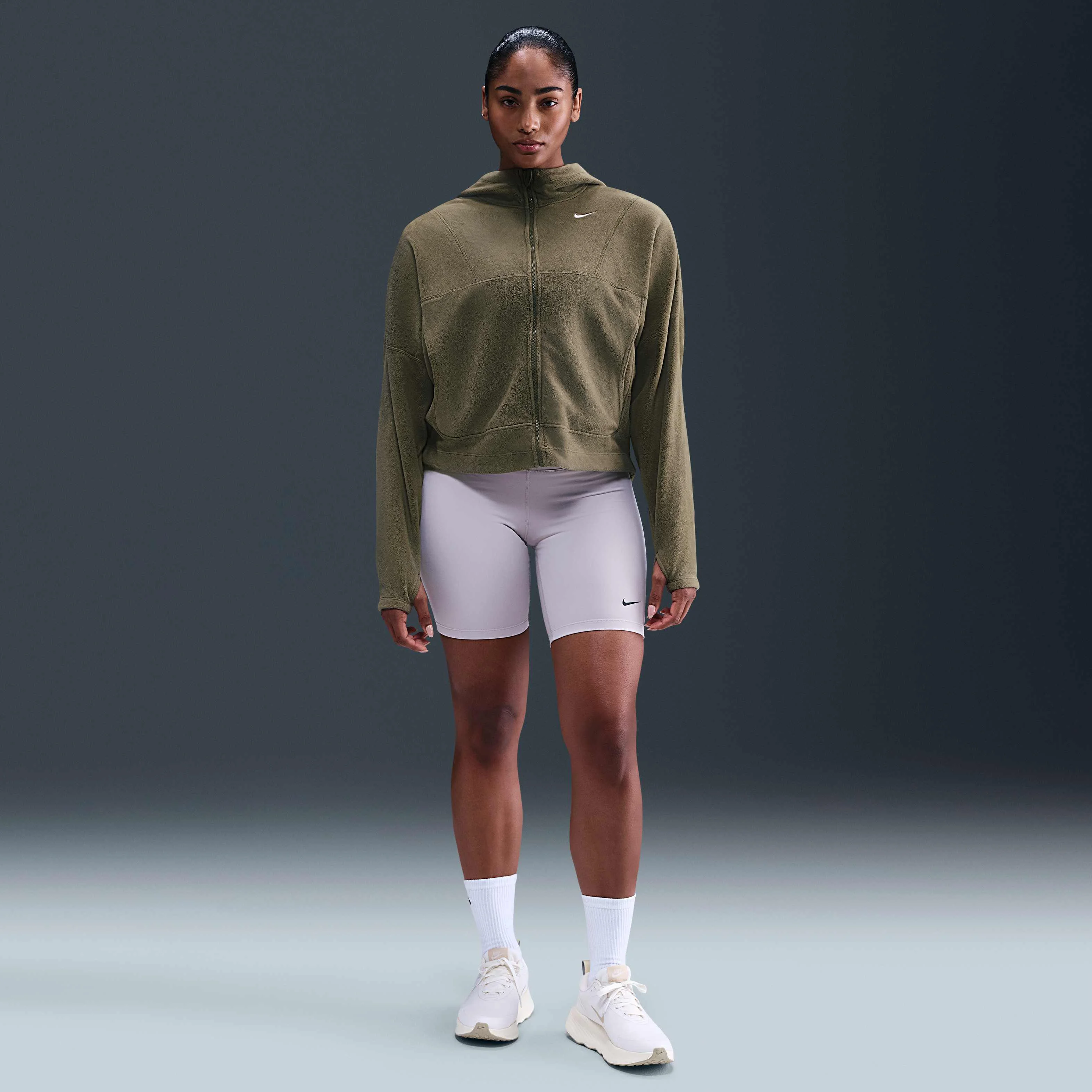 تاپ زیپ‌دار کامل زنانه نایکی وان Therma-FIT