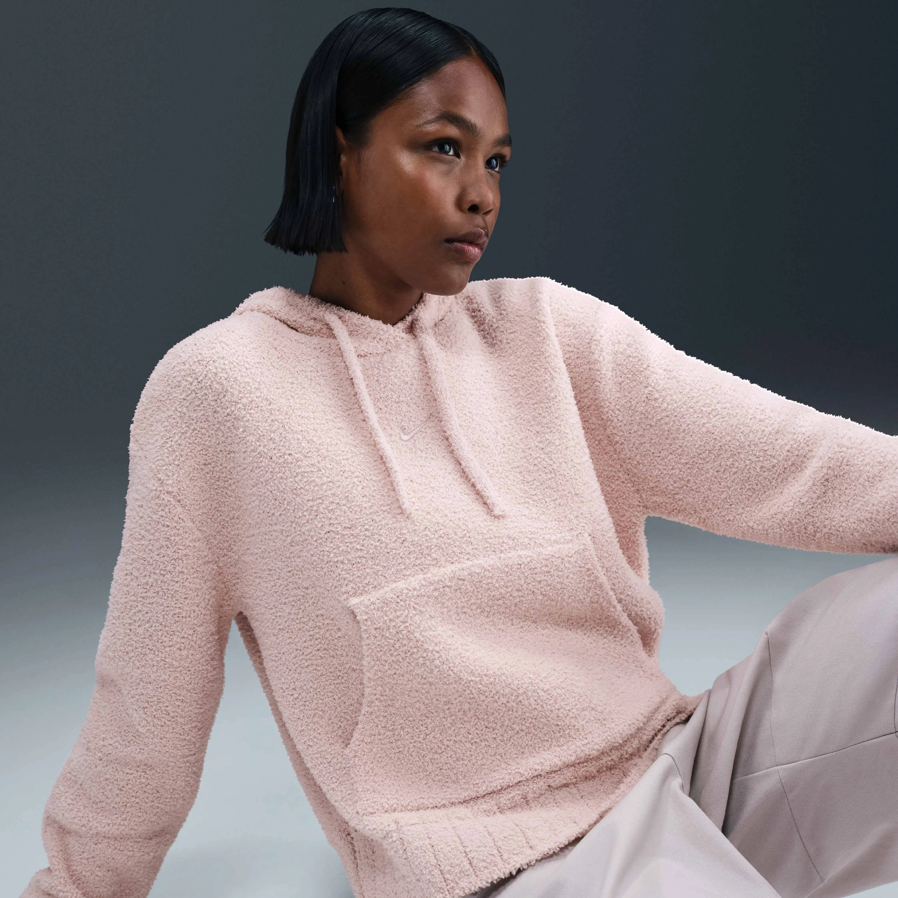 هودی بافتنی آزاد زنانه نایکی اسپرتس ویر فینیکس کوزی بوکله