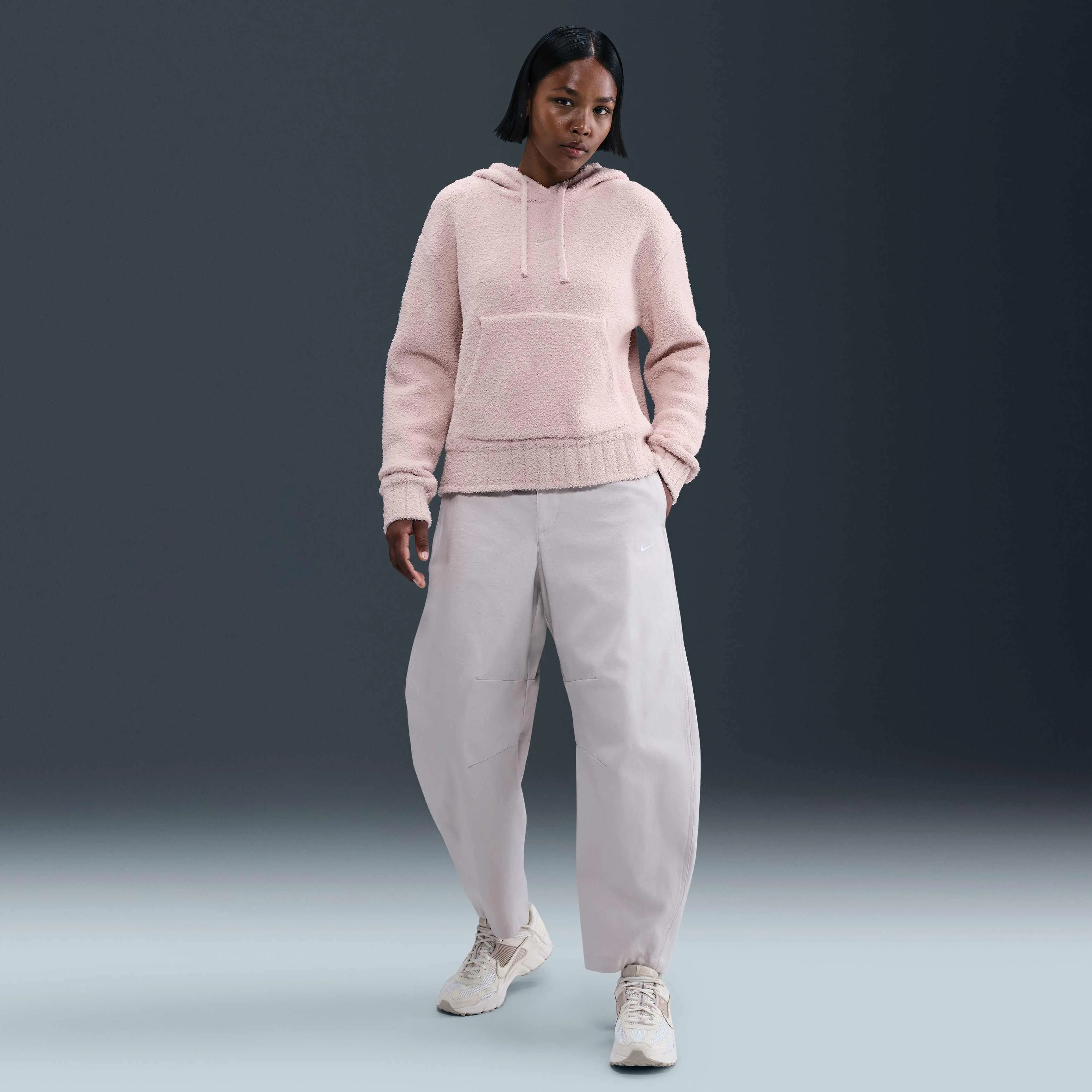 هودی بافتنی آزاد زنانه نایکی اسپرتس ویر فینیکس کوزی بوکله