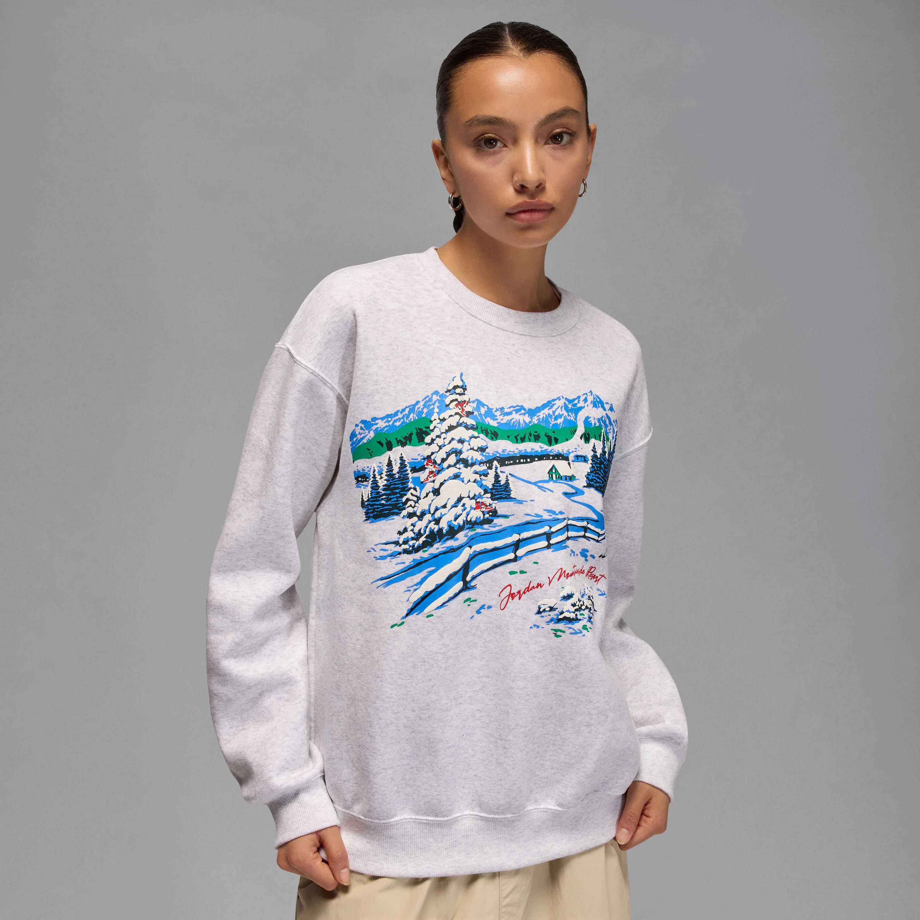 سویشرت زنانه یقه گرد پشمی جردن بروکلین