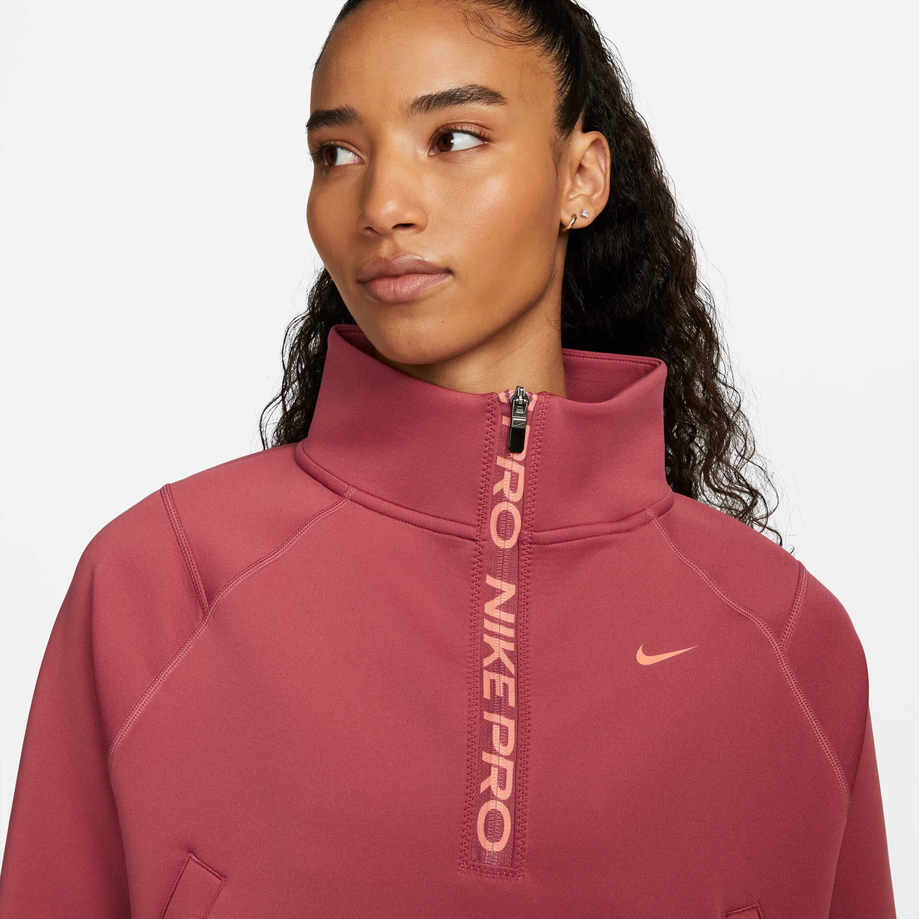 نیم تنه تمرینی نیم زیپ زنانه نایکی Dri-FIT