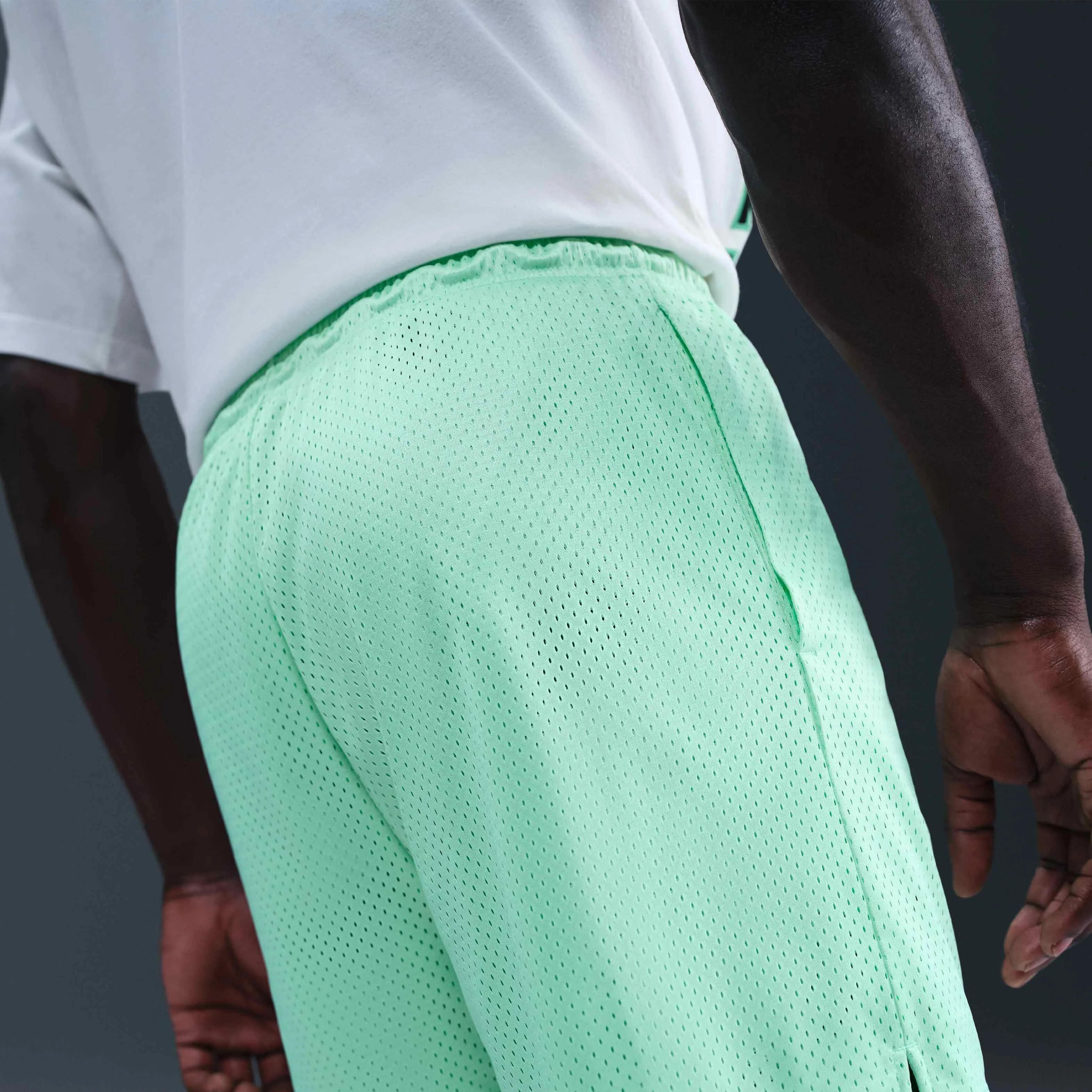 شورت ورزشی مردانه نایکی Dri-FIT توری بسکتبال، ۱۳ سانتی متر (تقریبی) - فوم نعنایی/سفید