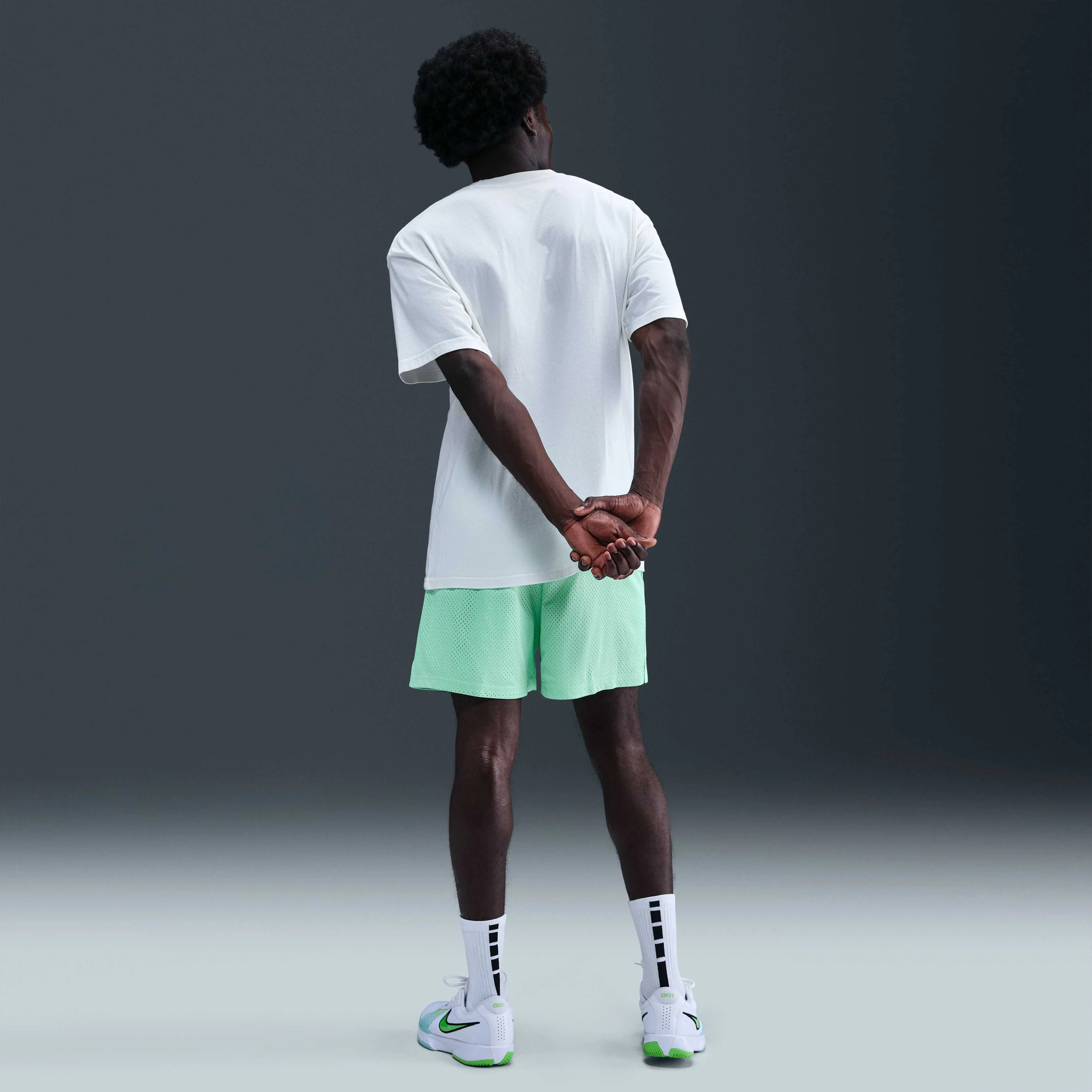 شورت ورزشی مردانه نایکی Dri-FIT توری بسکتبال، ۱۳ سانتی متر (تقریبی) - فوم نعنایی/سفید