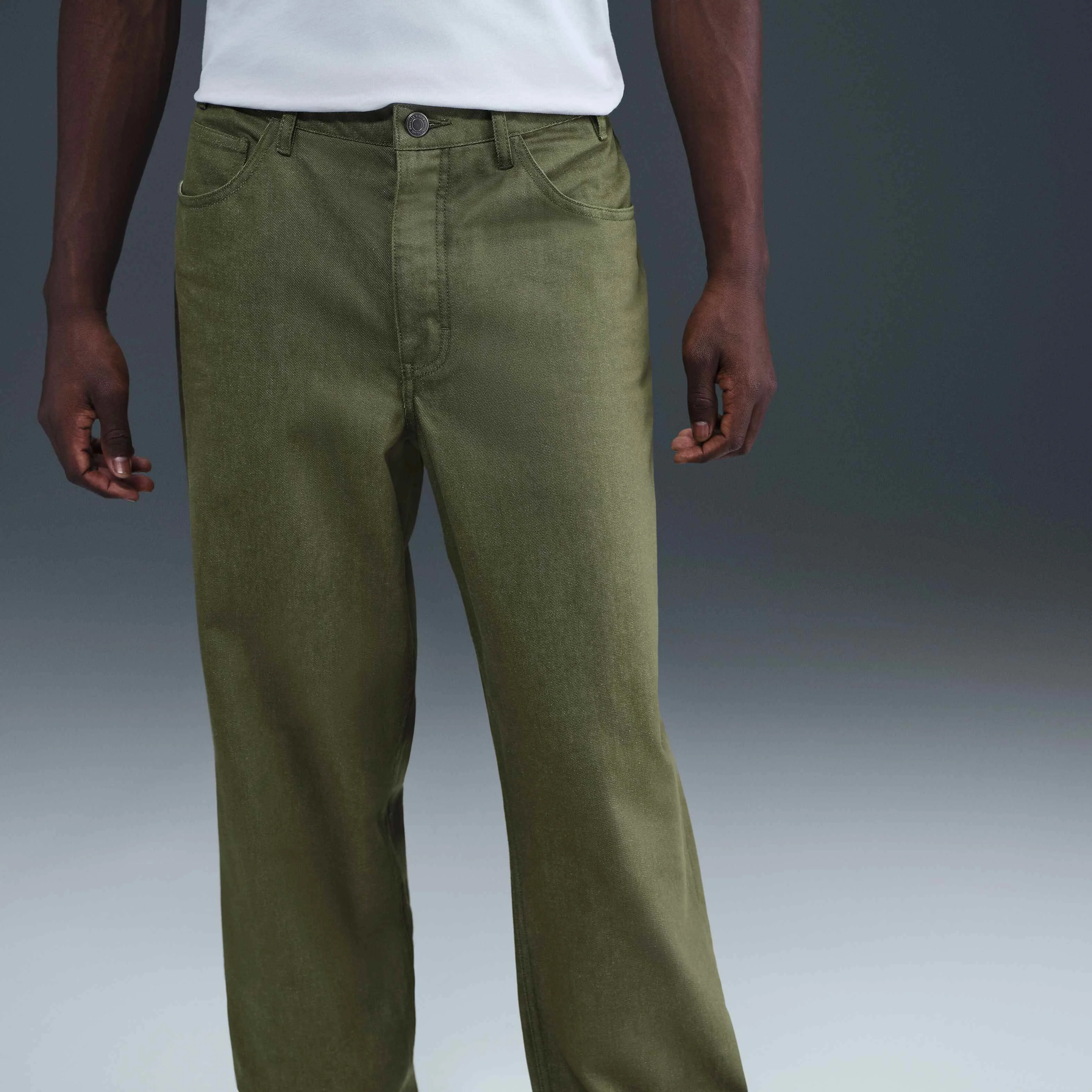 شلوار جین اسکیت گشاد مردانه نایکی SB - زیتونی مدیوم