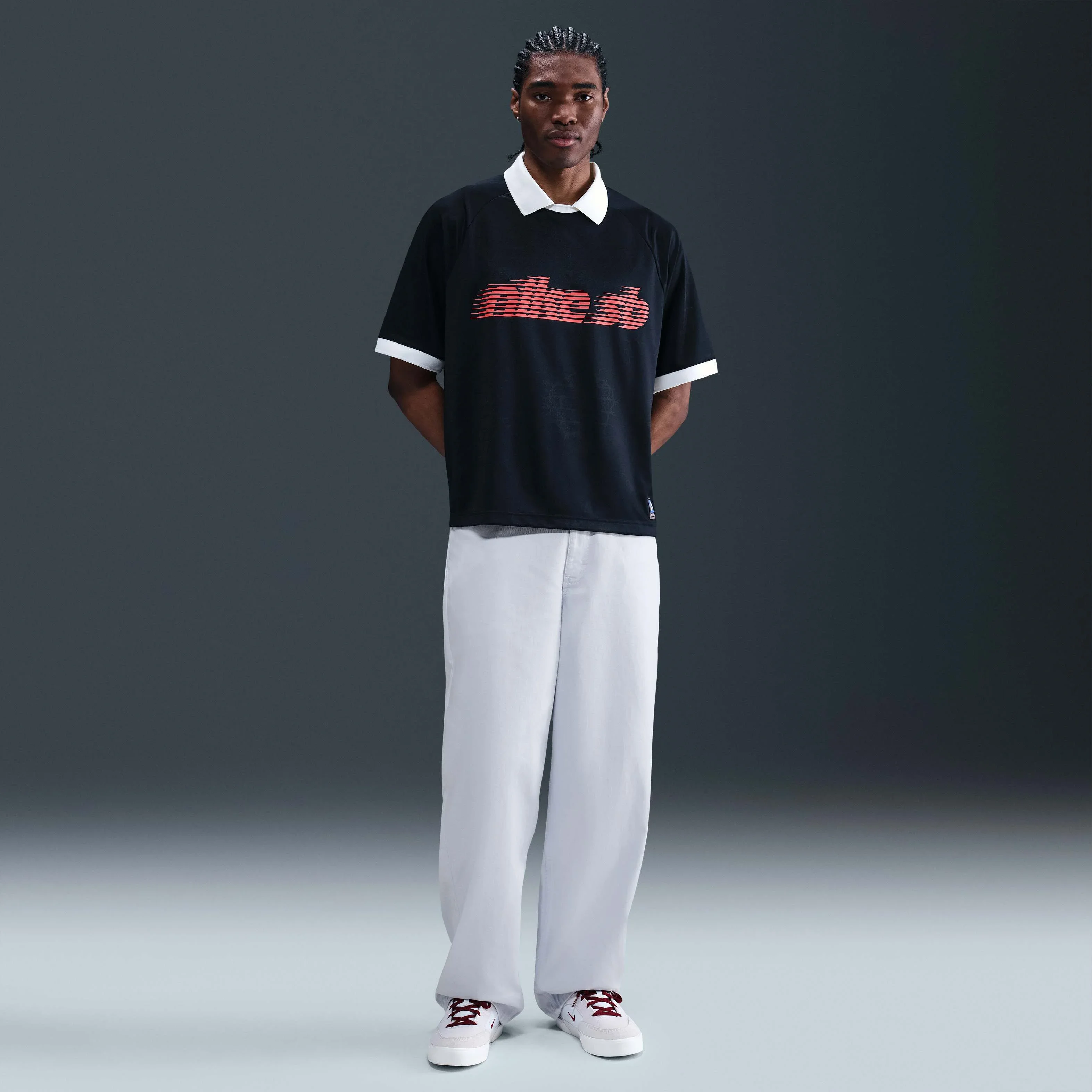 شلوار جین اسکیت گشاد مردانه نایکی SB - خاکستری فوتبالی