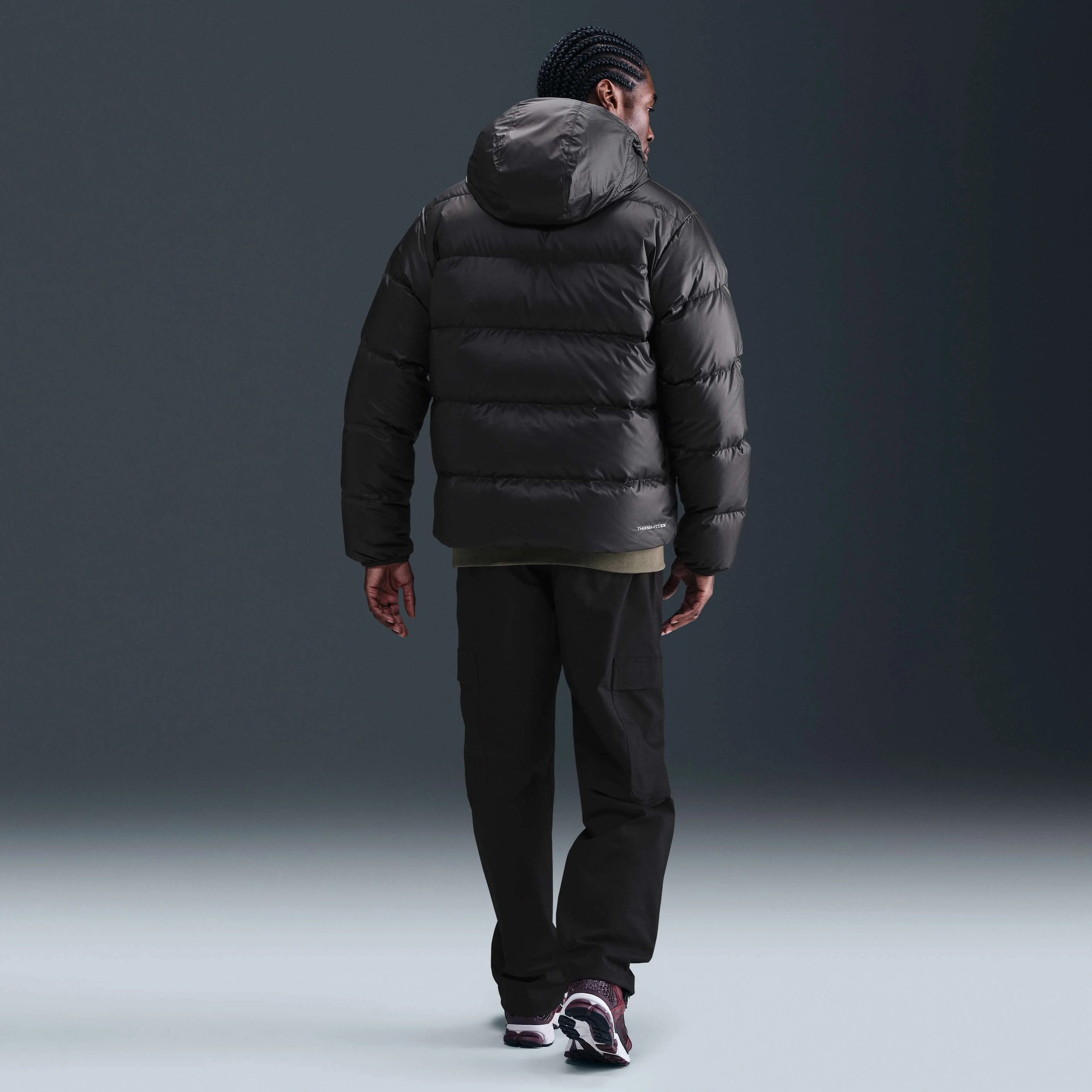 شلوار کارگو بافته مردانه نایکی اسپرتس ویر کلاب - مشکی/سفید