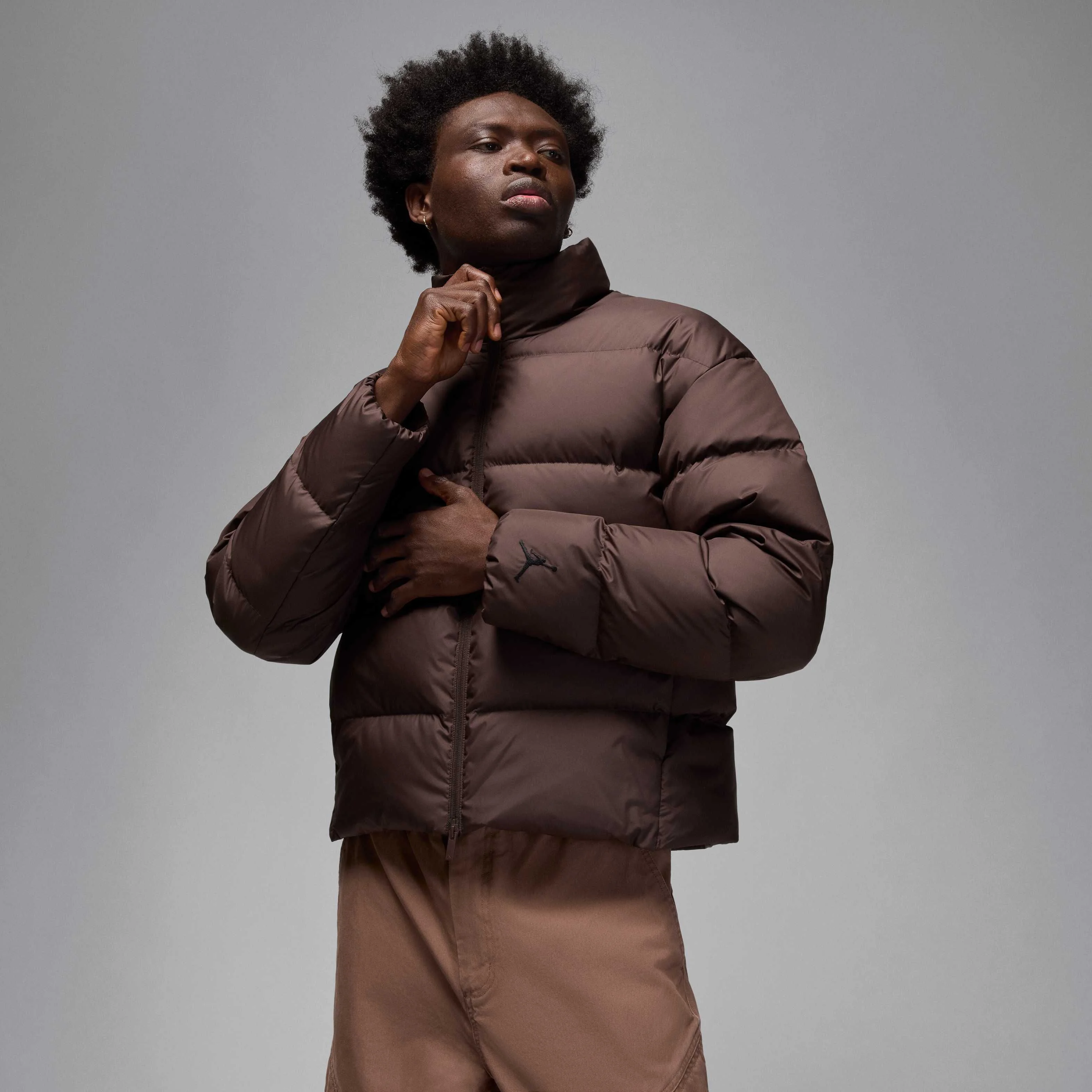 کاپشن پافر مردانه جردن Flight، قهوه ای باروک/مشکی