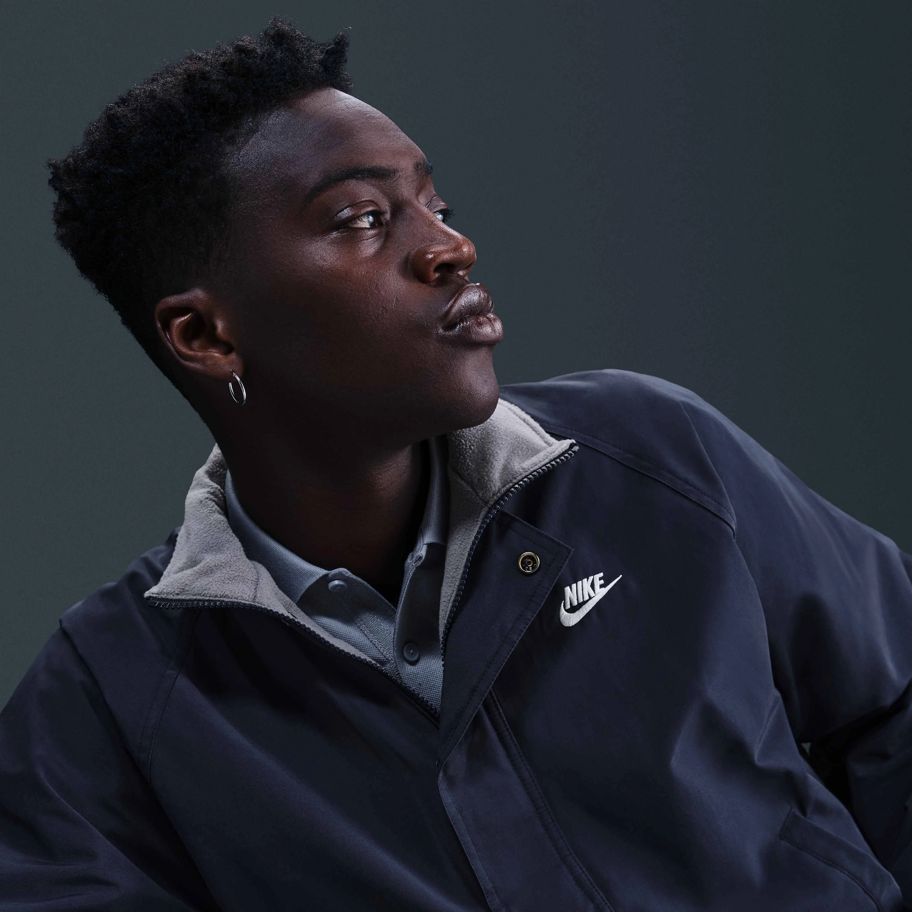 ژاکت مردانه نایکی مدل Club Futura - ابسیدین/سفید