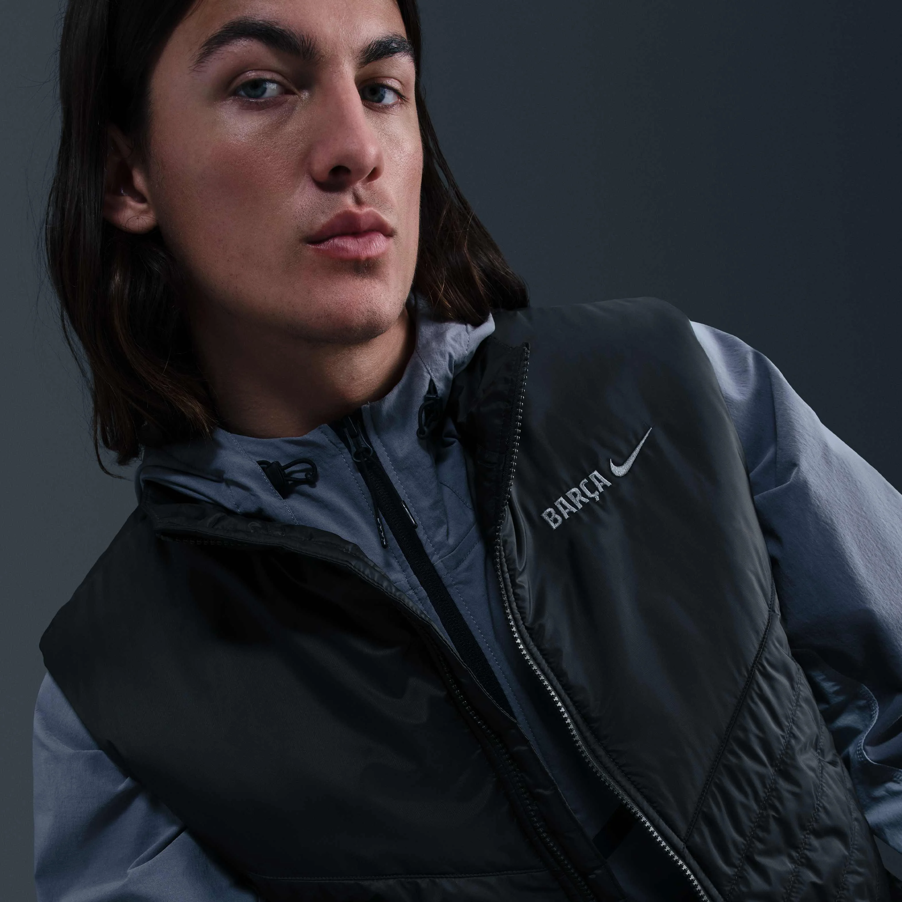 جلیقه ورزشی مردانه نایکی مدل Therma-FIT FC Barcelona Windrunner