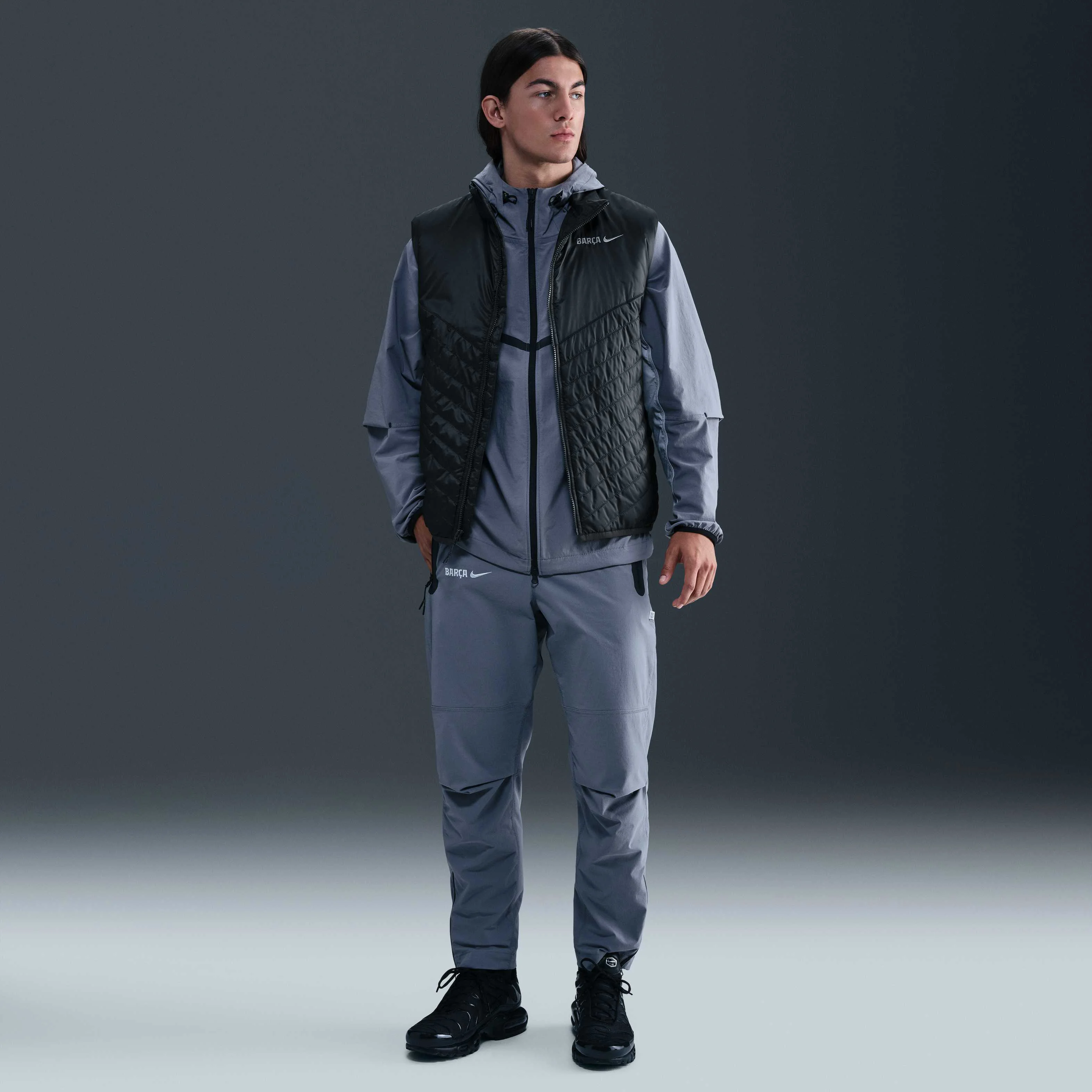 جلیقه ورزشی مردانه نایکی مدل Therma-FIT FC Barcelona Windrunner