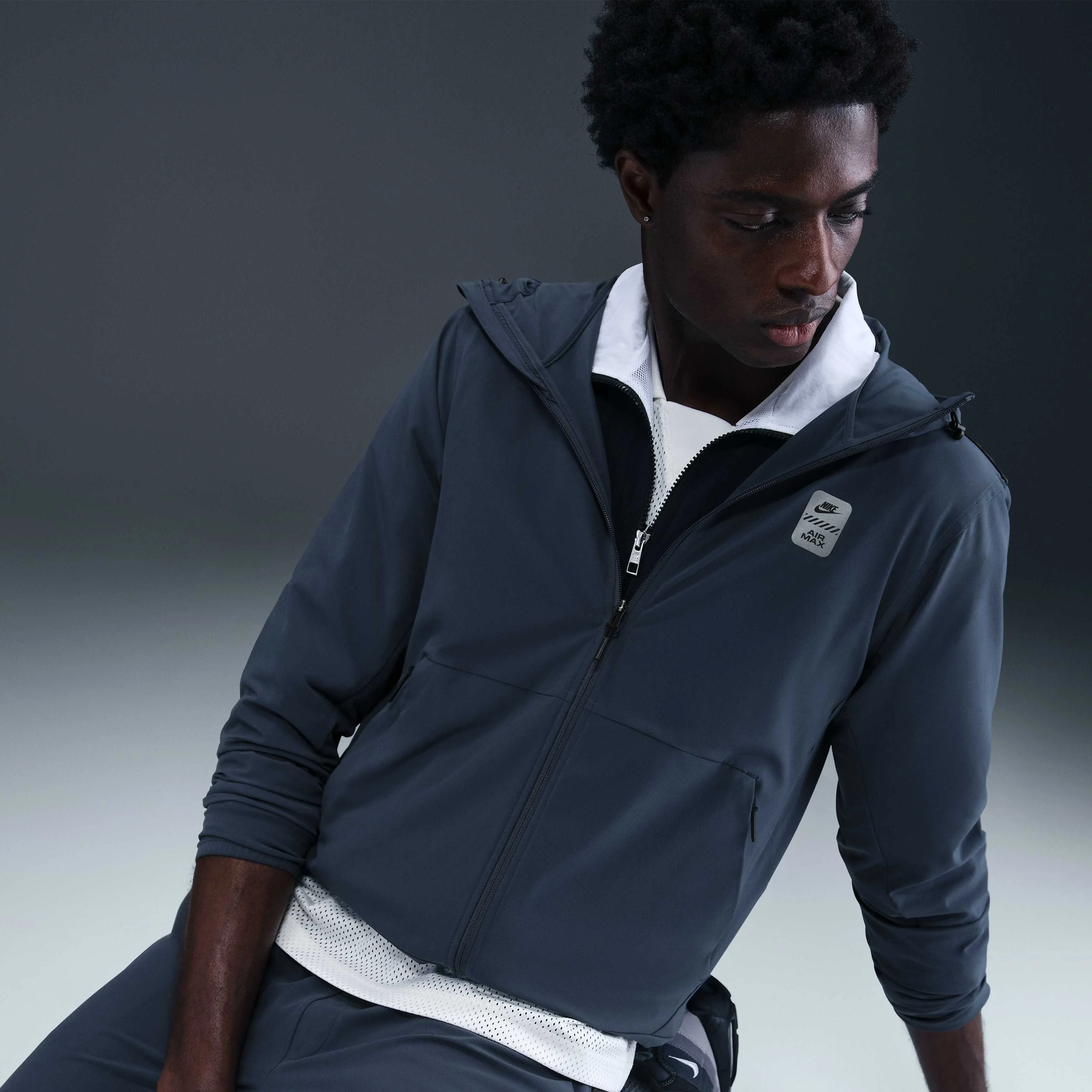 ژاکت بافت مردانه نایک ایر مکس - آبی تندر