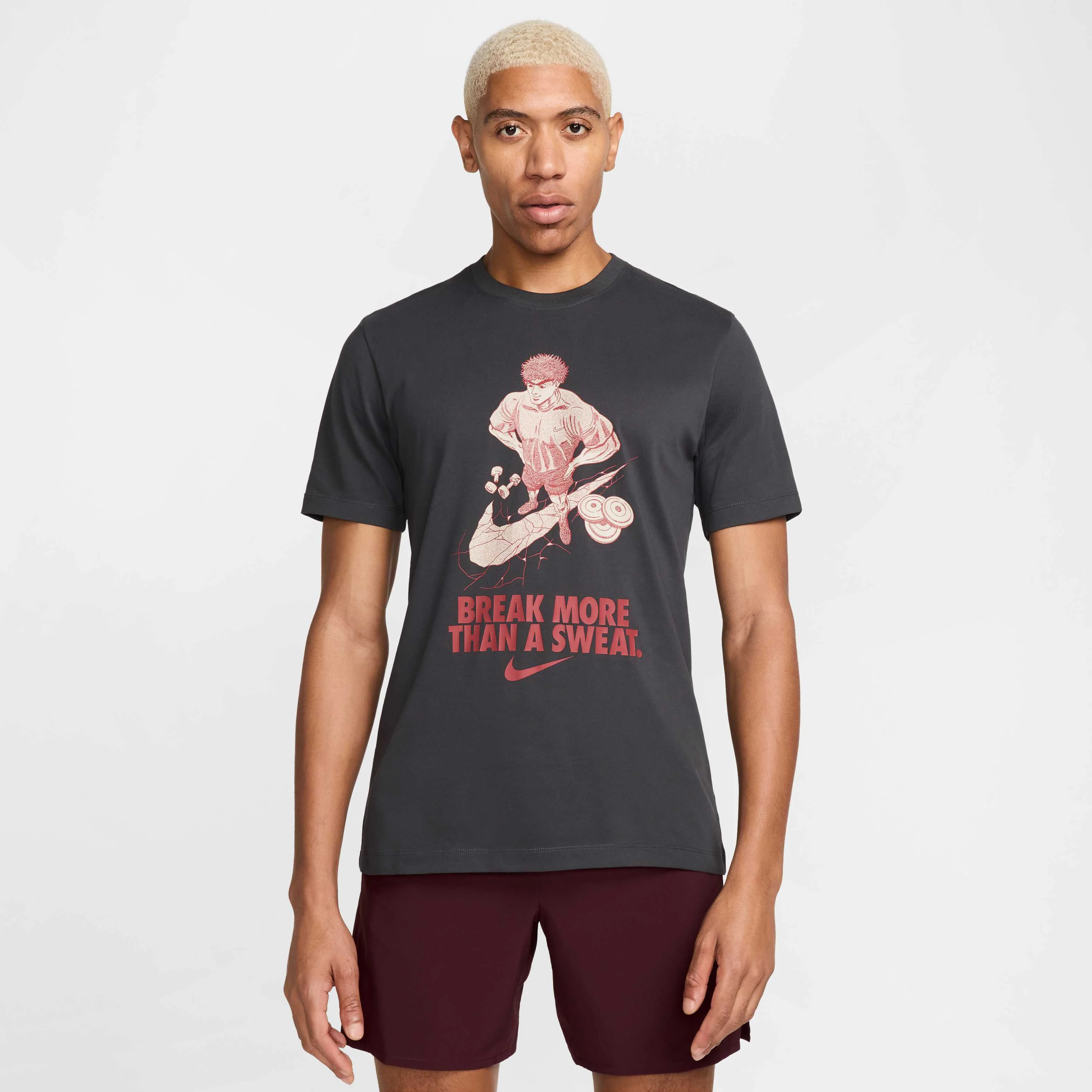 تی شرت ورزشی مردانه نایکی Dri-FIT - خاکستری دودی تیره