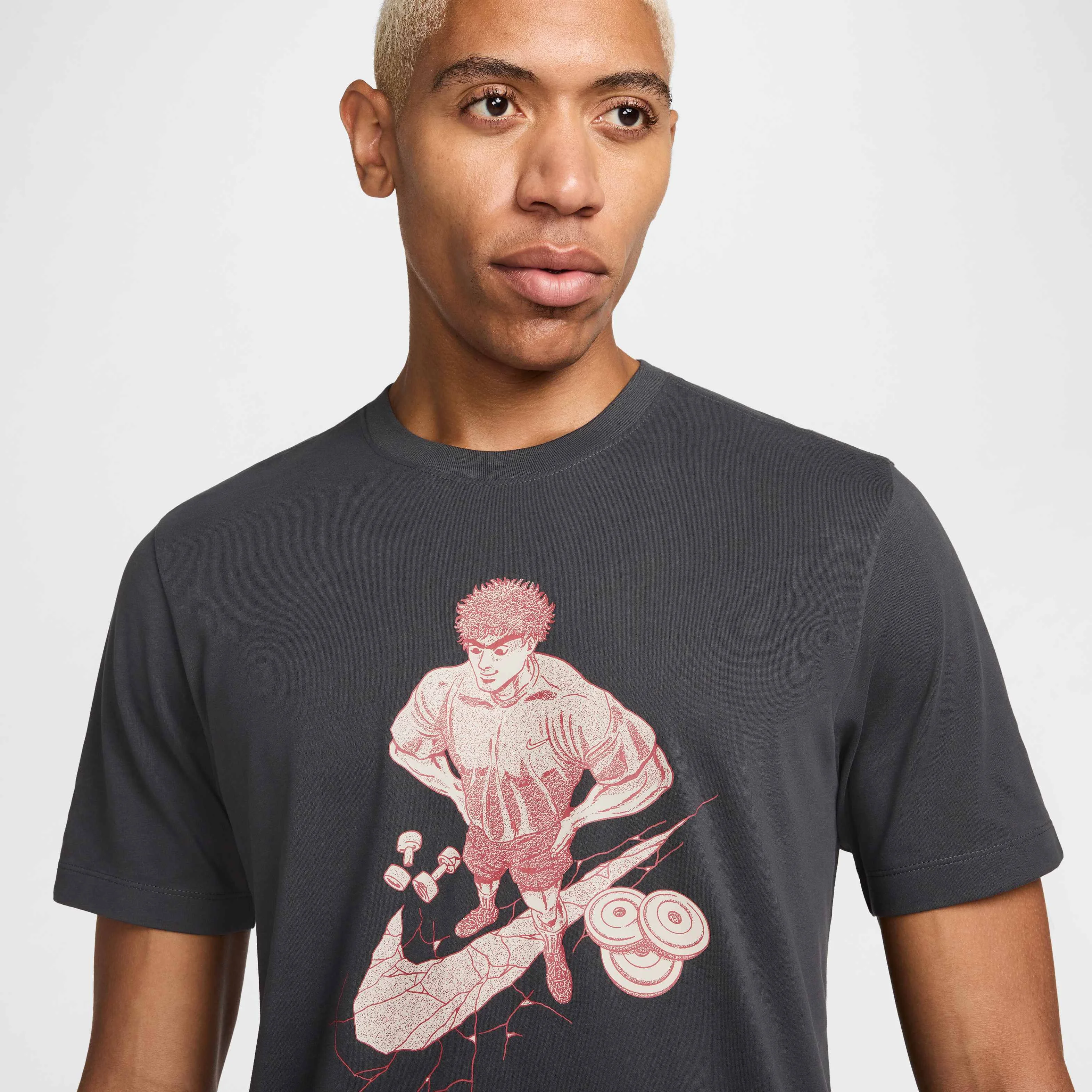 تی شرت ورزشی مردانه نایکی Dri-FIT - خاکستری دودی تیره